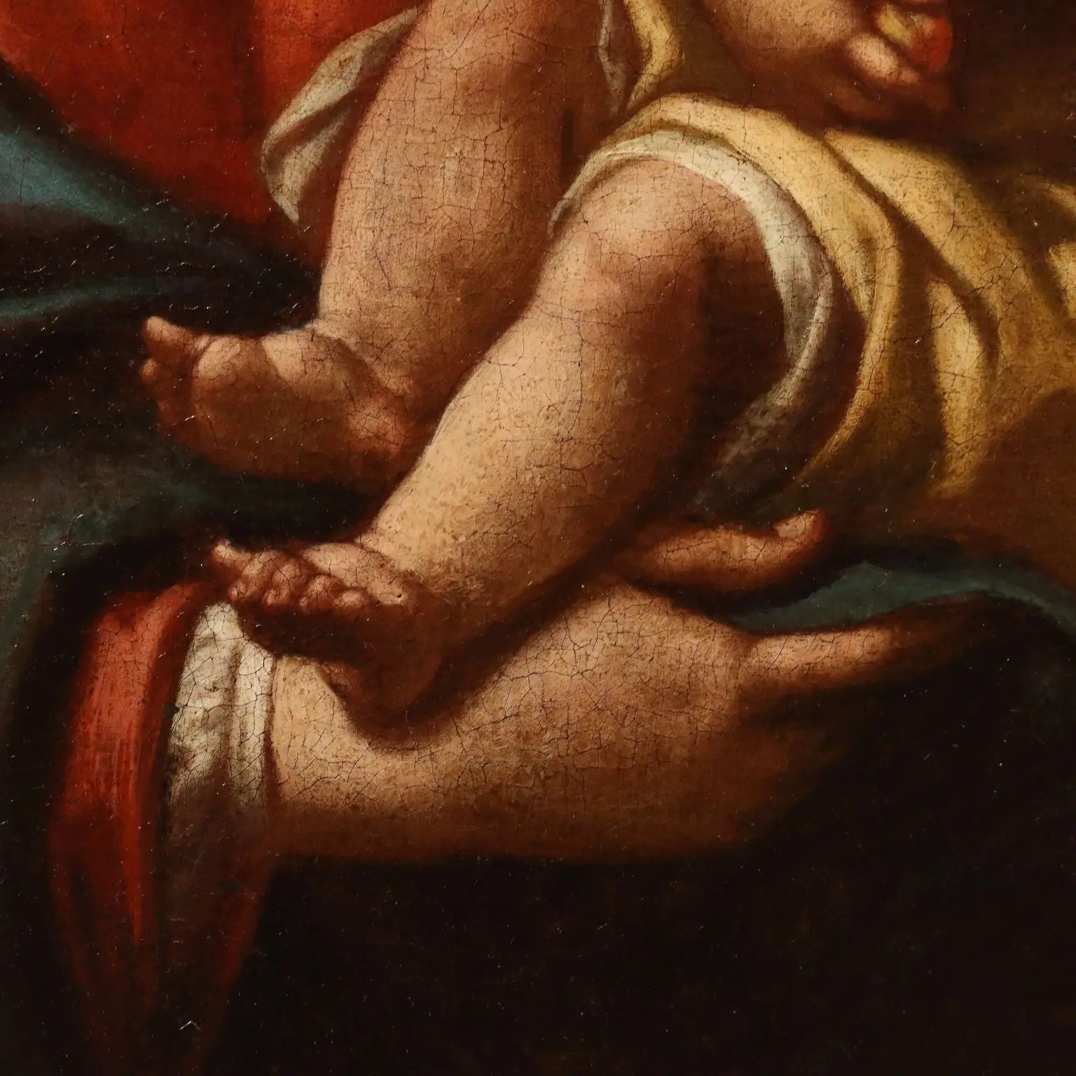 Antique Painting Virgin Mary with Child Oil on Canvas XVII Century | Art | Antique Painting