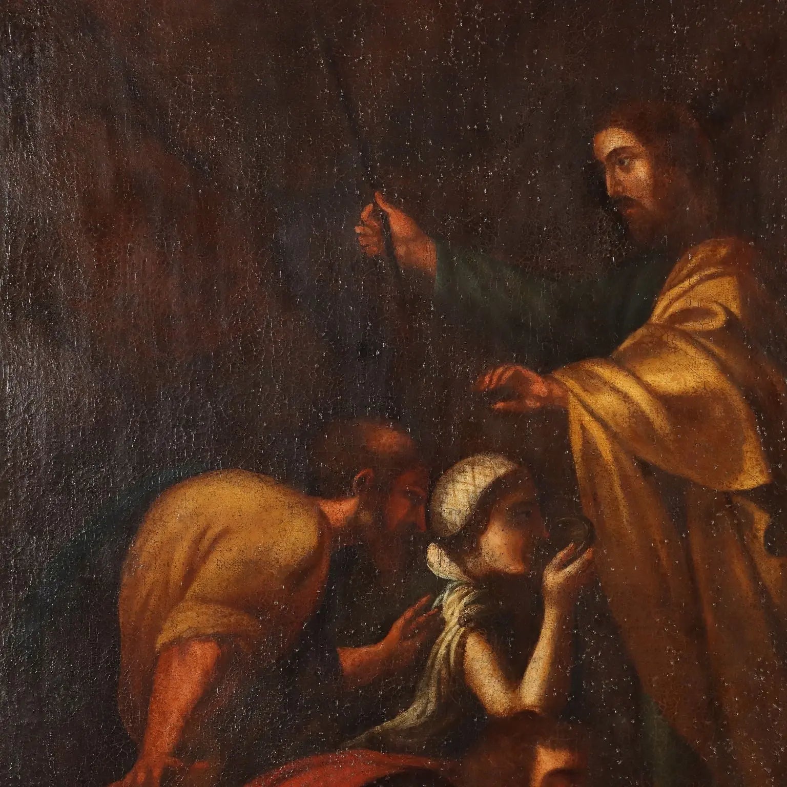 Antique Painting Moses Brings Water from the Rock XVII Century | Art | Antique Painting