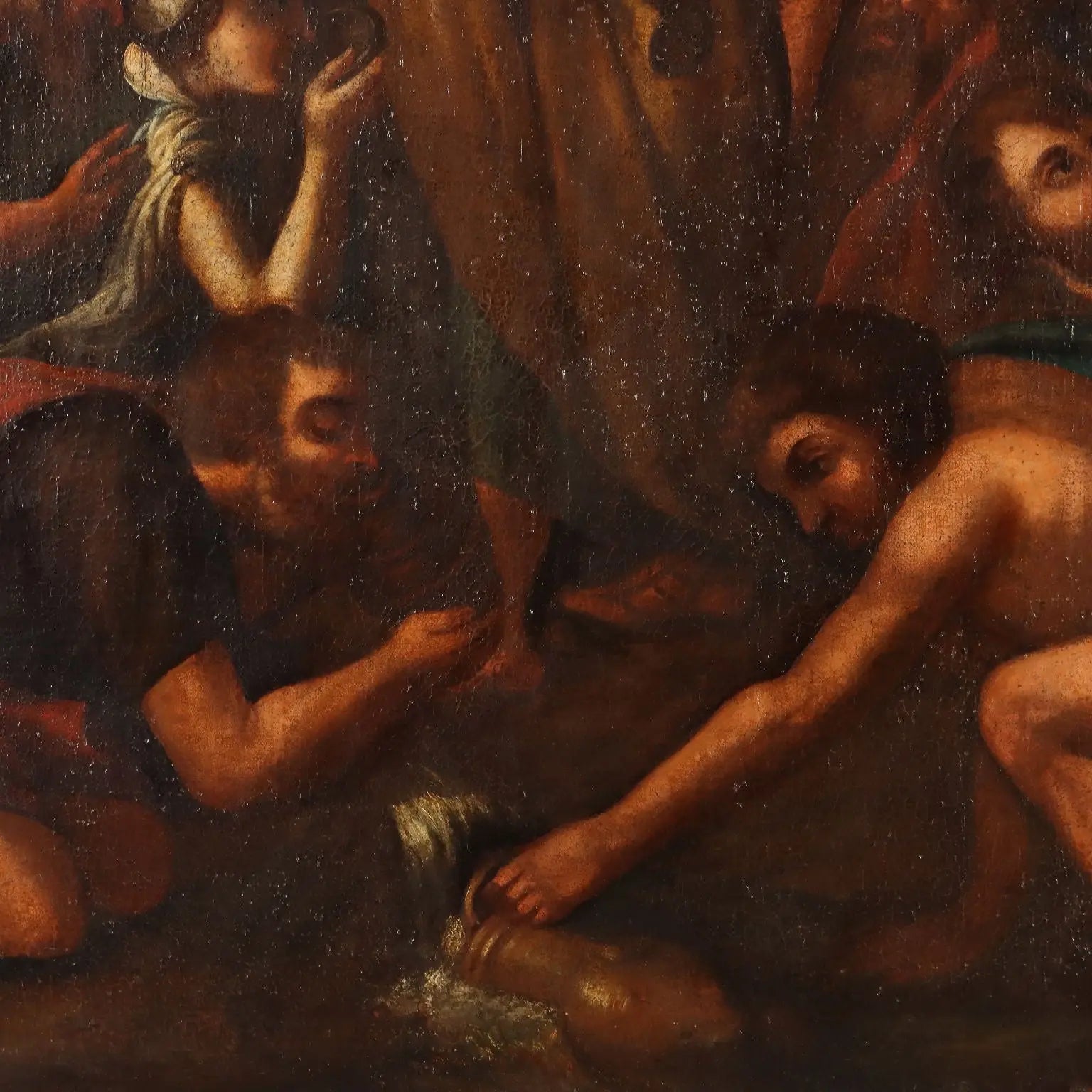 Antique Painting Moses Brings Water from the Rock XVII Century | Art | Antique Painting