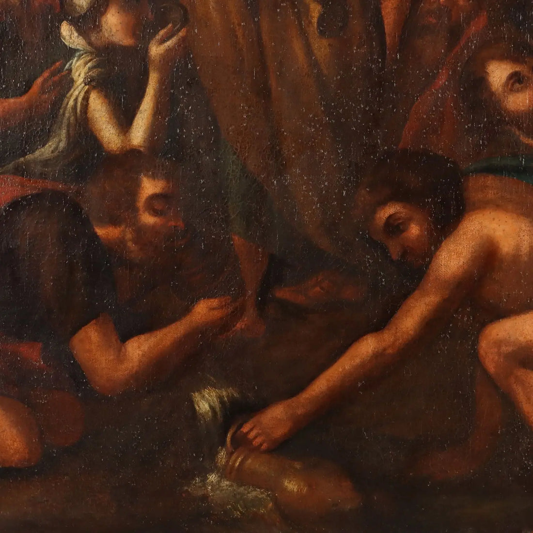 Antique Painting Moses Brings Water from the Rock XVII Century | Art | Antique Painting
