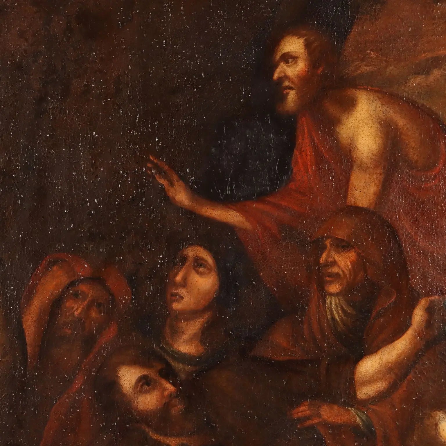 Antique Painting Moses Brings Water from the Rock XVII Century | Art | Antique Painting