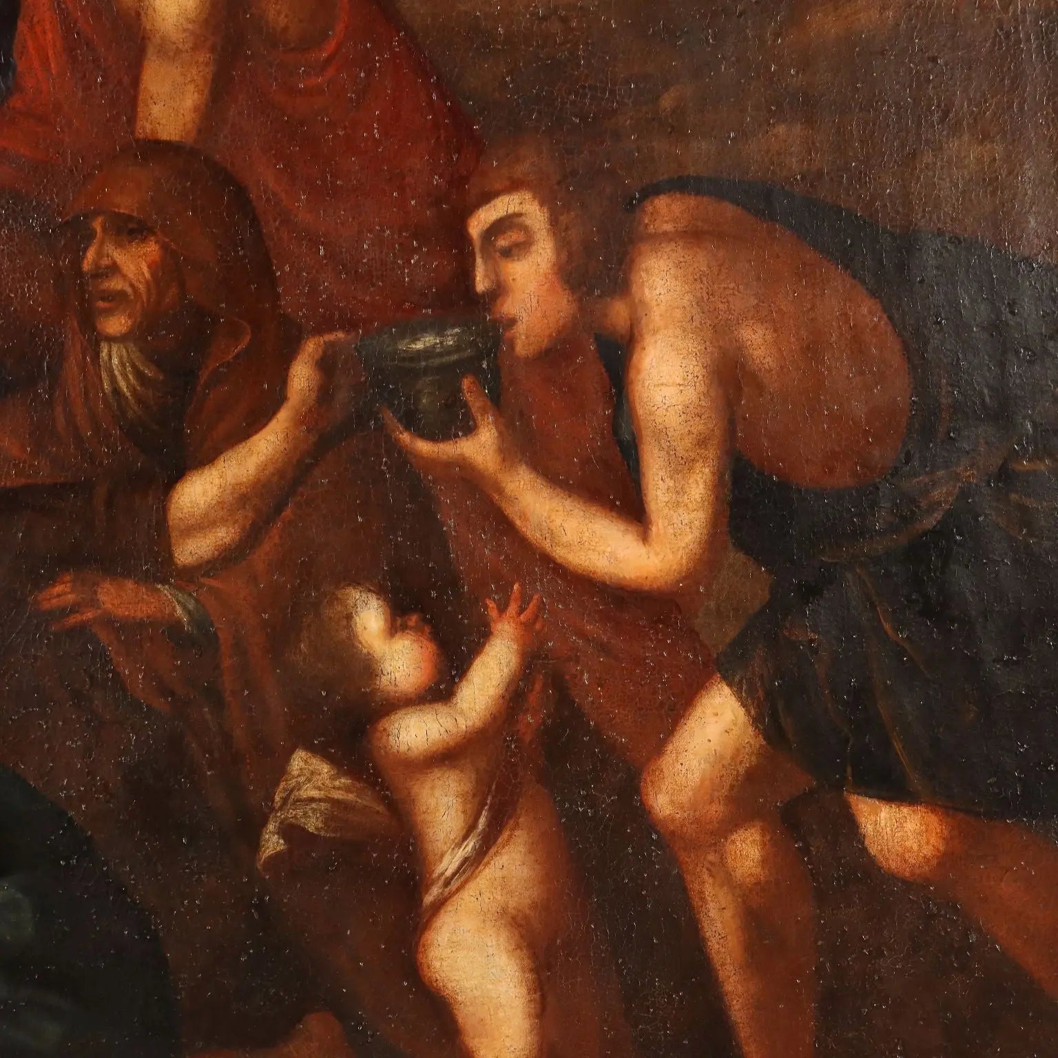 Antique Painting Moses Brings Water from the Rock XVII Century | Art | Antique Painting