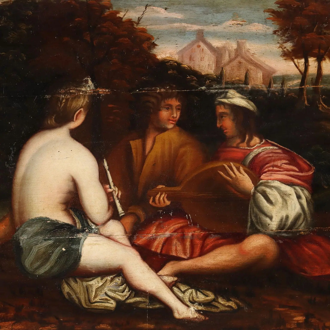 Antique Painting Concert Oil on Hardboard Italy XVIII Century | Art | Antique Painting
