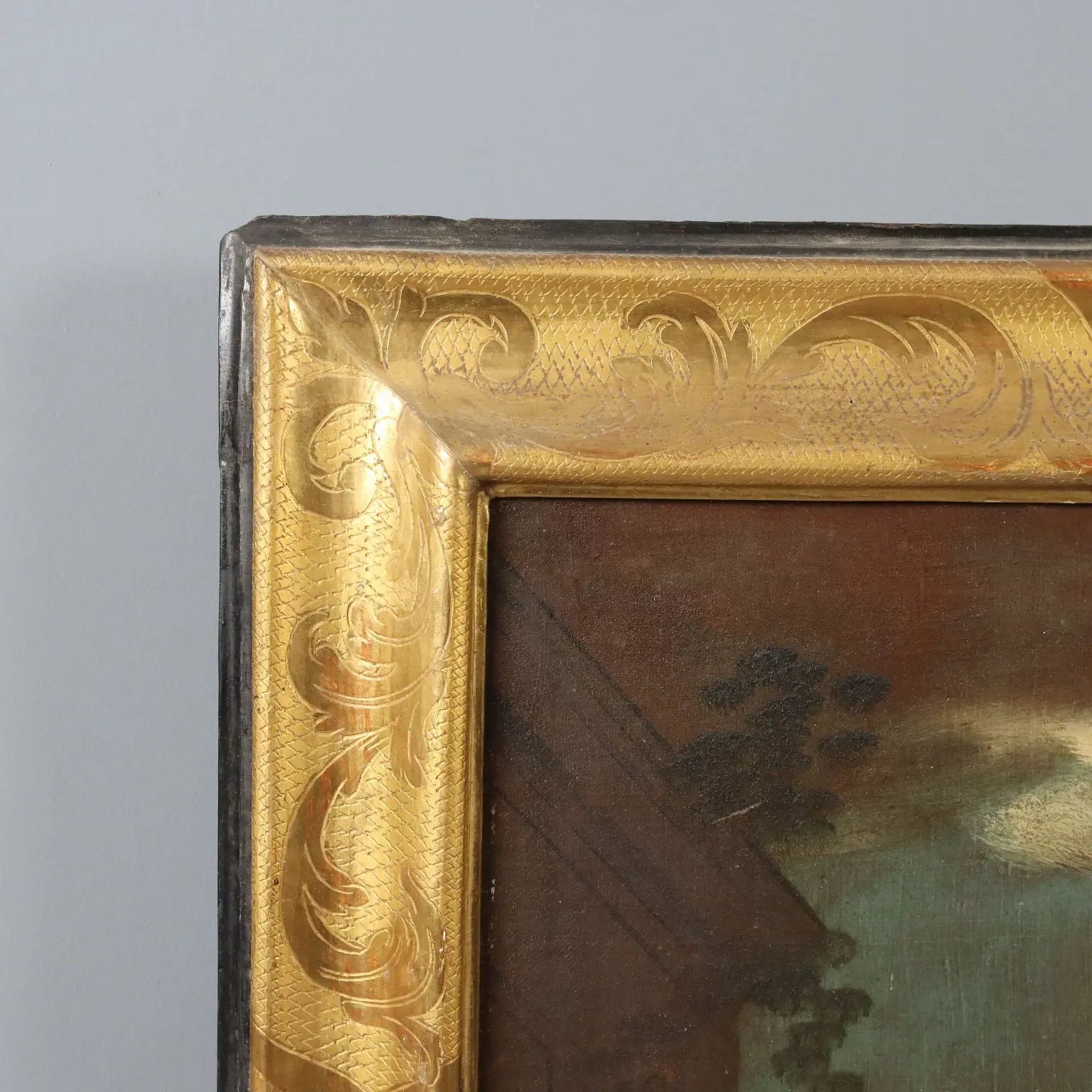 Antique Painting Architectural Landscape Oil on Canvas XVIII Century