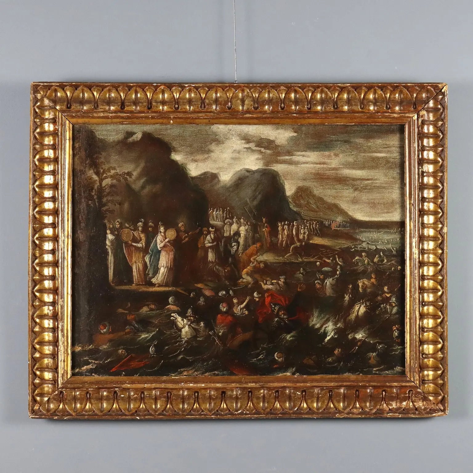 Antique Painting The Crossing of the Red Sea Oil on Canvas '600 | Art | Antique Painting