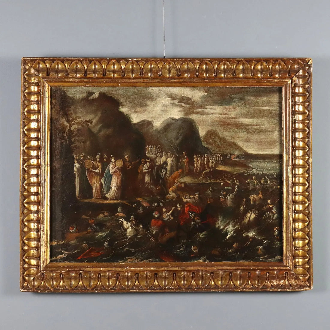 Antique Painting The Crossing of the Red Sea Oil on Canvas '600 | Art | Antique Painting
