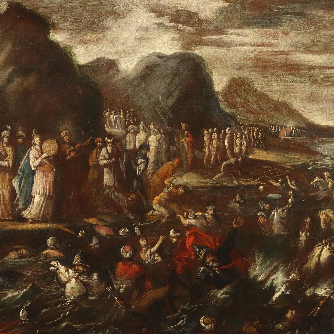 Antique Painting The Crossing of the Red Sea Oil on Canvas '600 | Art | Antique Painting