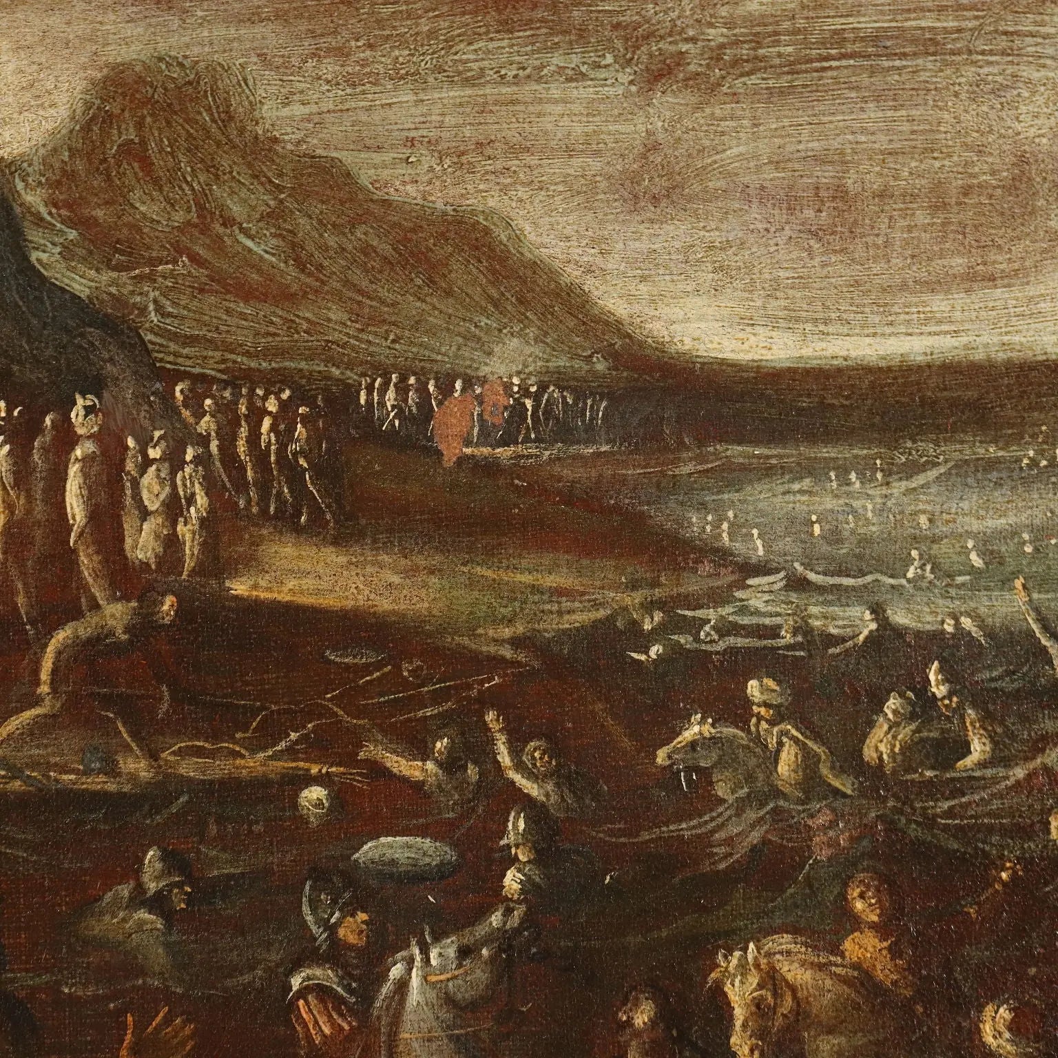 Antique Painting The Crossing of the Red Sea Oil on Canvas '600 | Art | Antique Painting