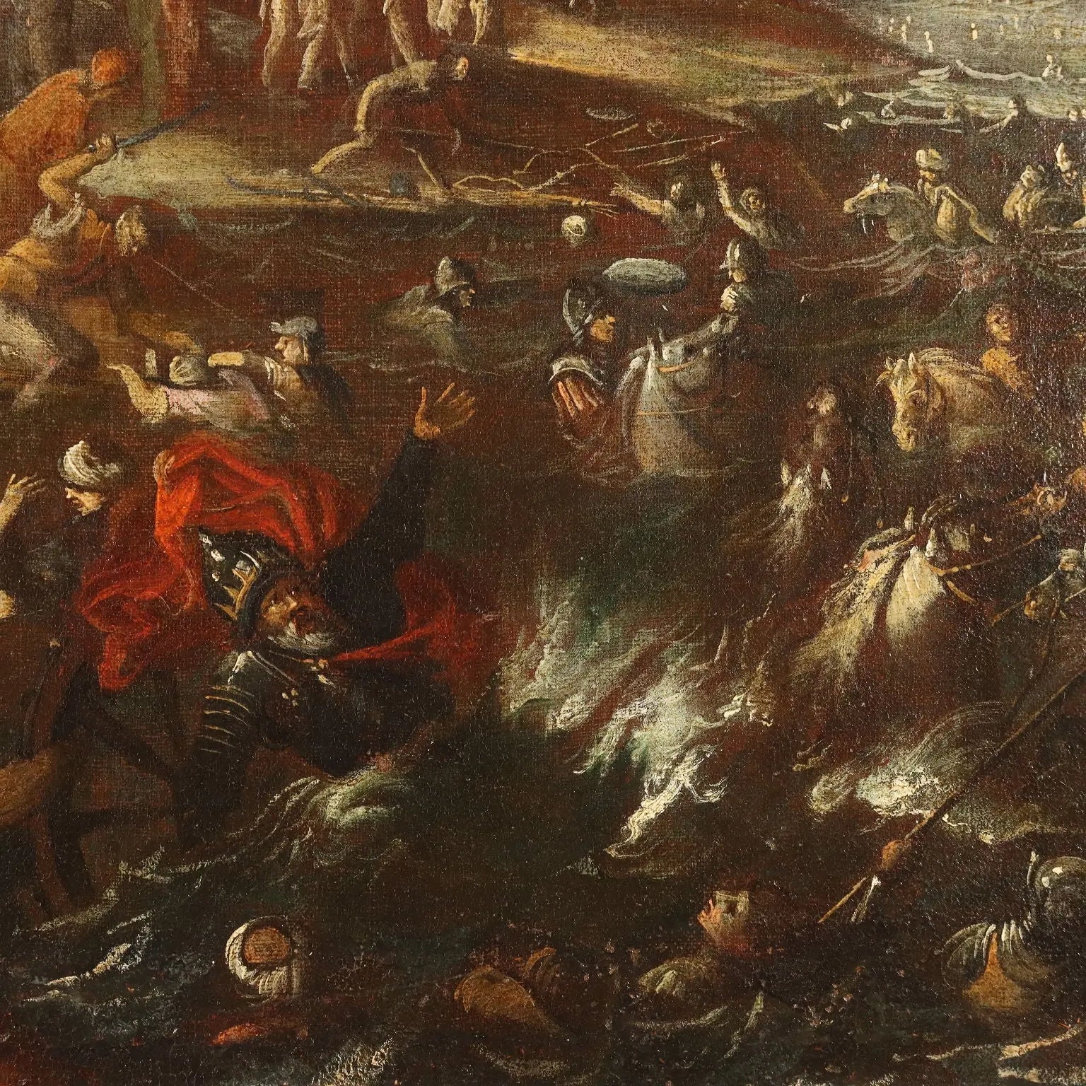 Antique Painting The Crossing of the Red Sea Oil on Canvas '600 | Art | Antique Painting