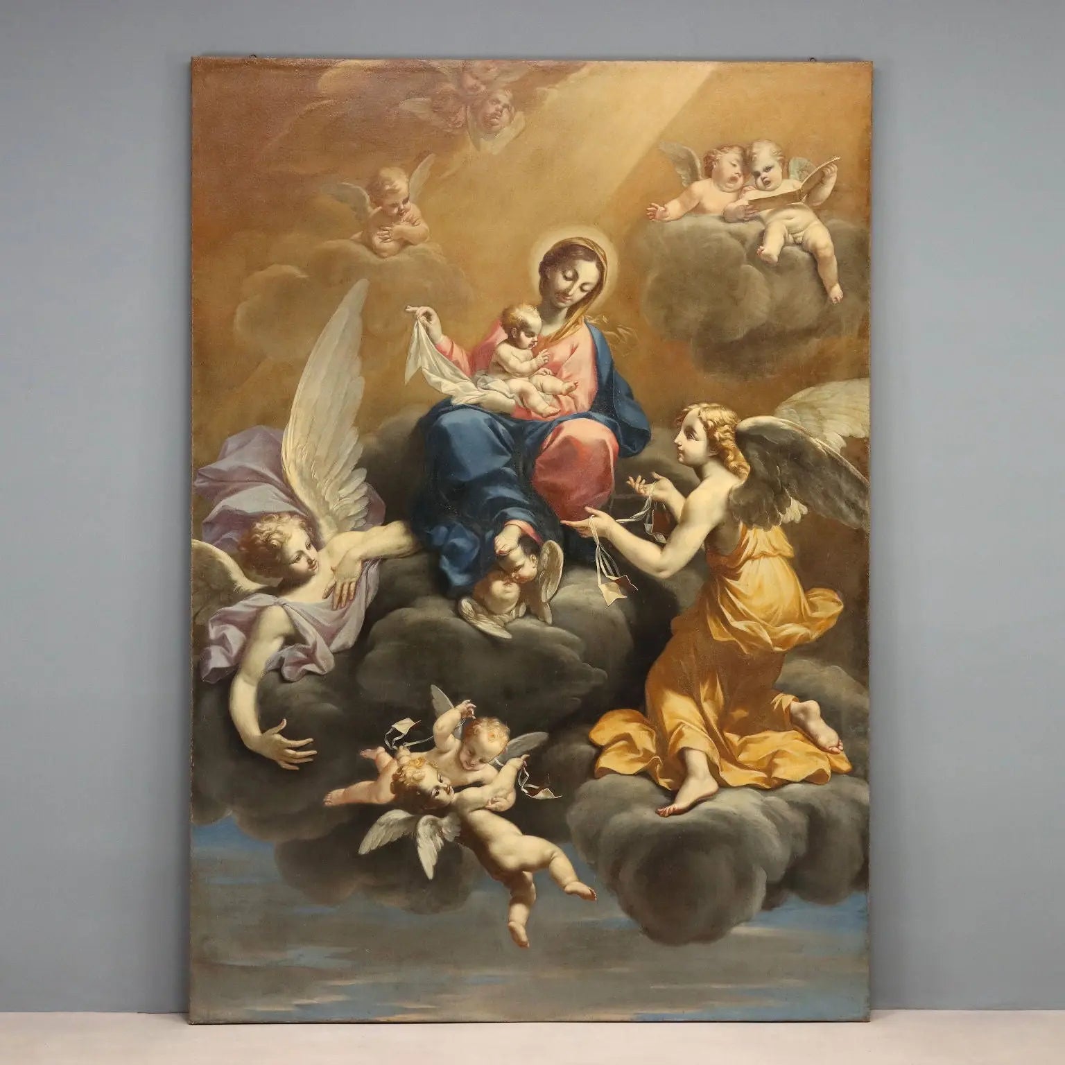 Antique Painting Virgin Mary and Child Oil on Canvas XVIII Century | Art | Antique Painting