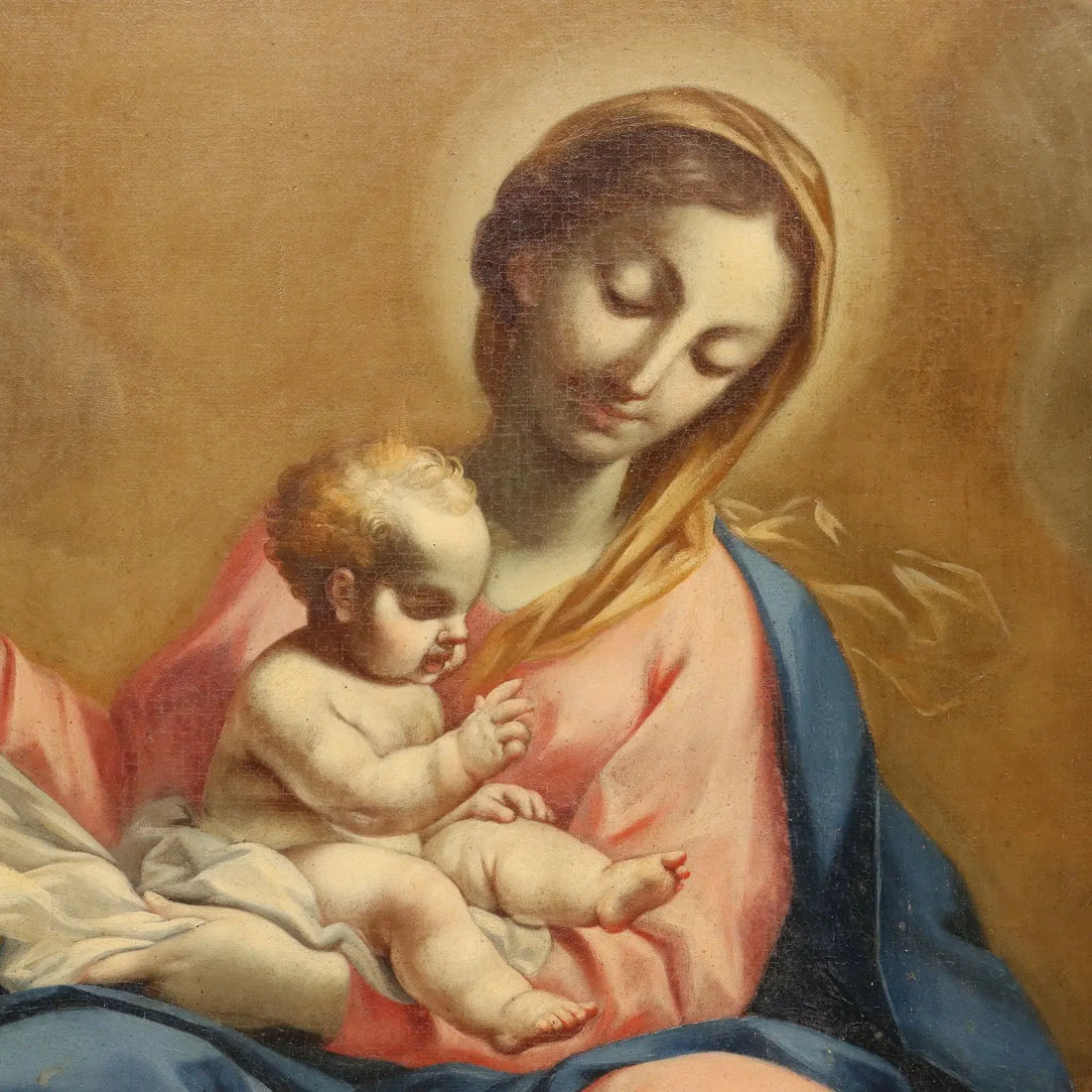 Antique Painting Virgin Mary and Child Oil on Canvas XVIII Century | Art | Antique Painting