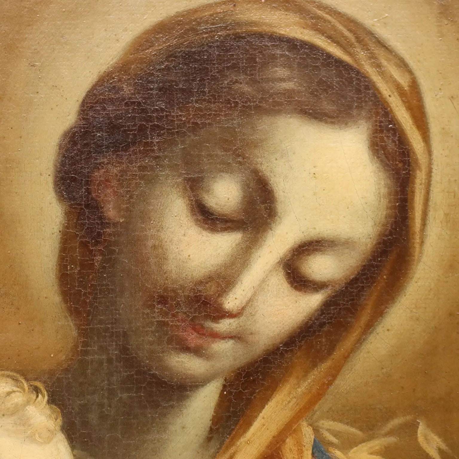 Antique Painting Virgin Mary and Child Oil on Canvas XVIII Century | Art | Antique Painting