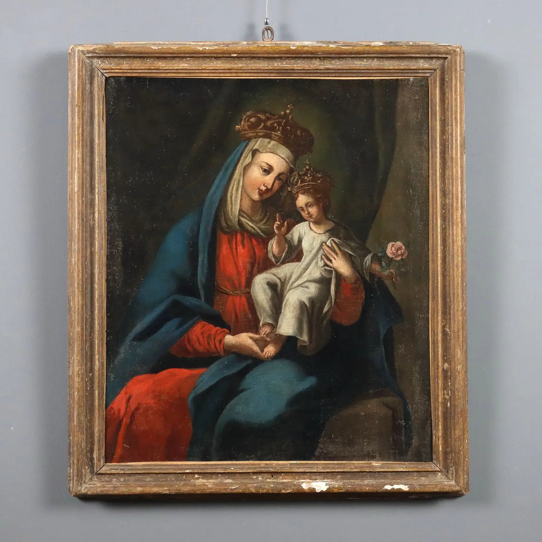 Antique Painting Virgin Mary and Child Oil on Canvas XVII Century | Art | Antique Painting