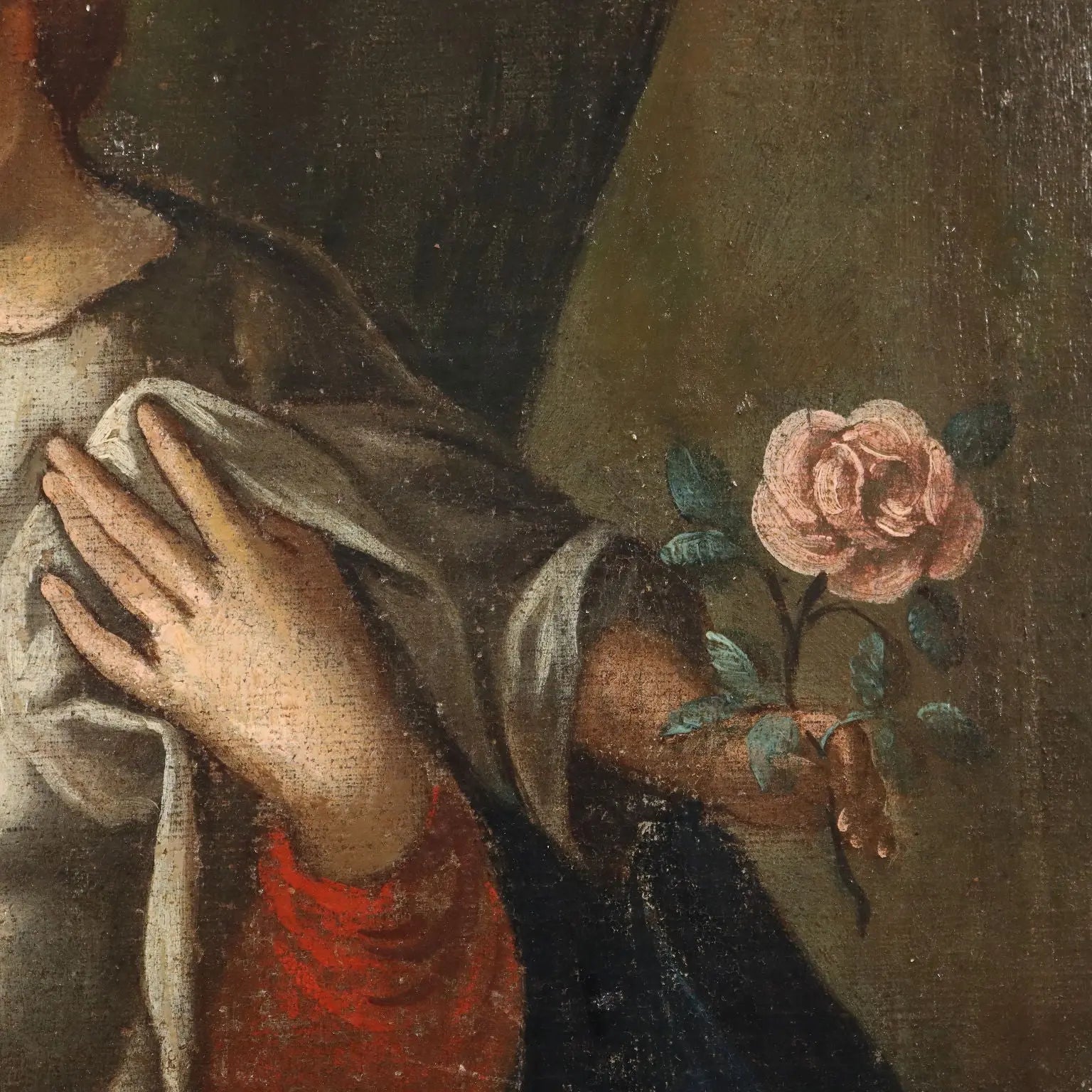 Antique Painting Virgin Mary and Child Oil on Canvas XVII Century | Art | Antique Painting