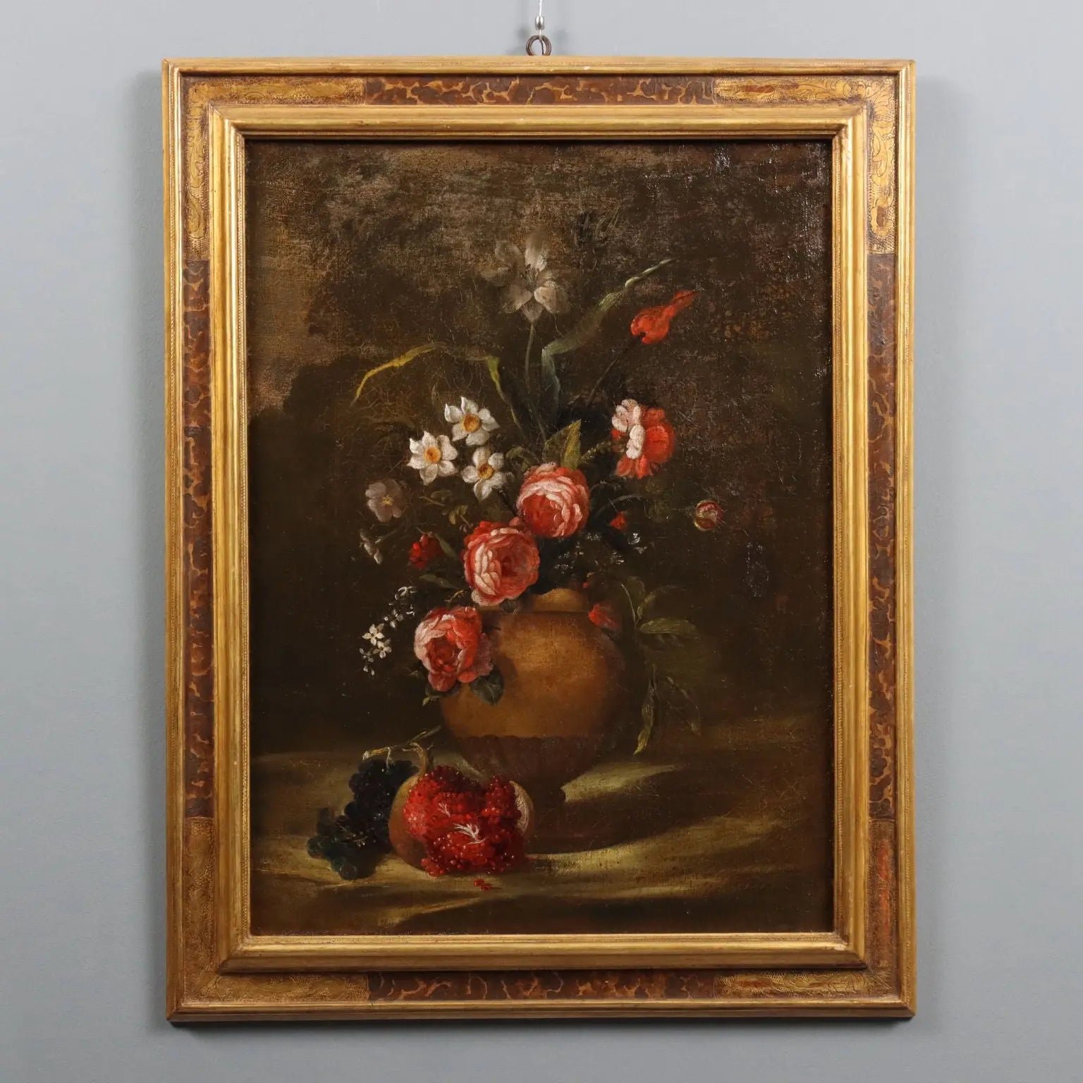 Antique Painting Still Life and Flowers Oil on Canvas XVIII Century | Art | Antique Painting