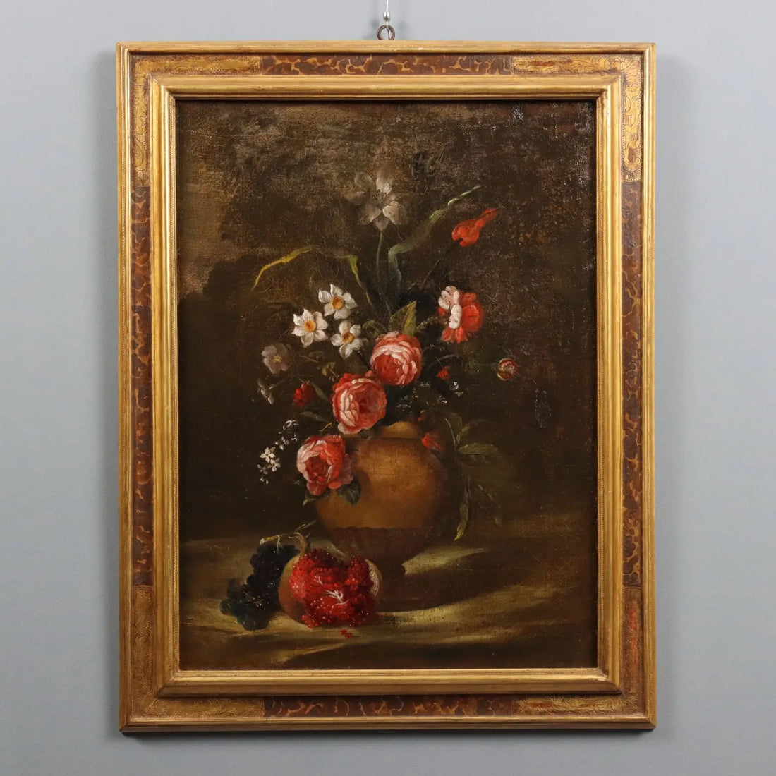 Antique Painting Still Life and Flowers Oil on Canvas XVIII Century | Art | Antique Painting