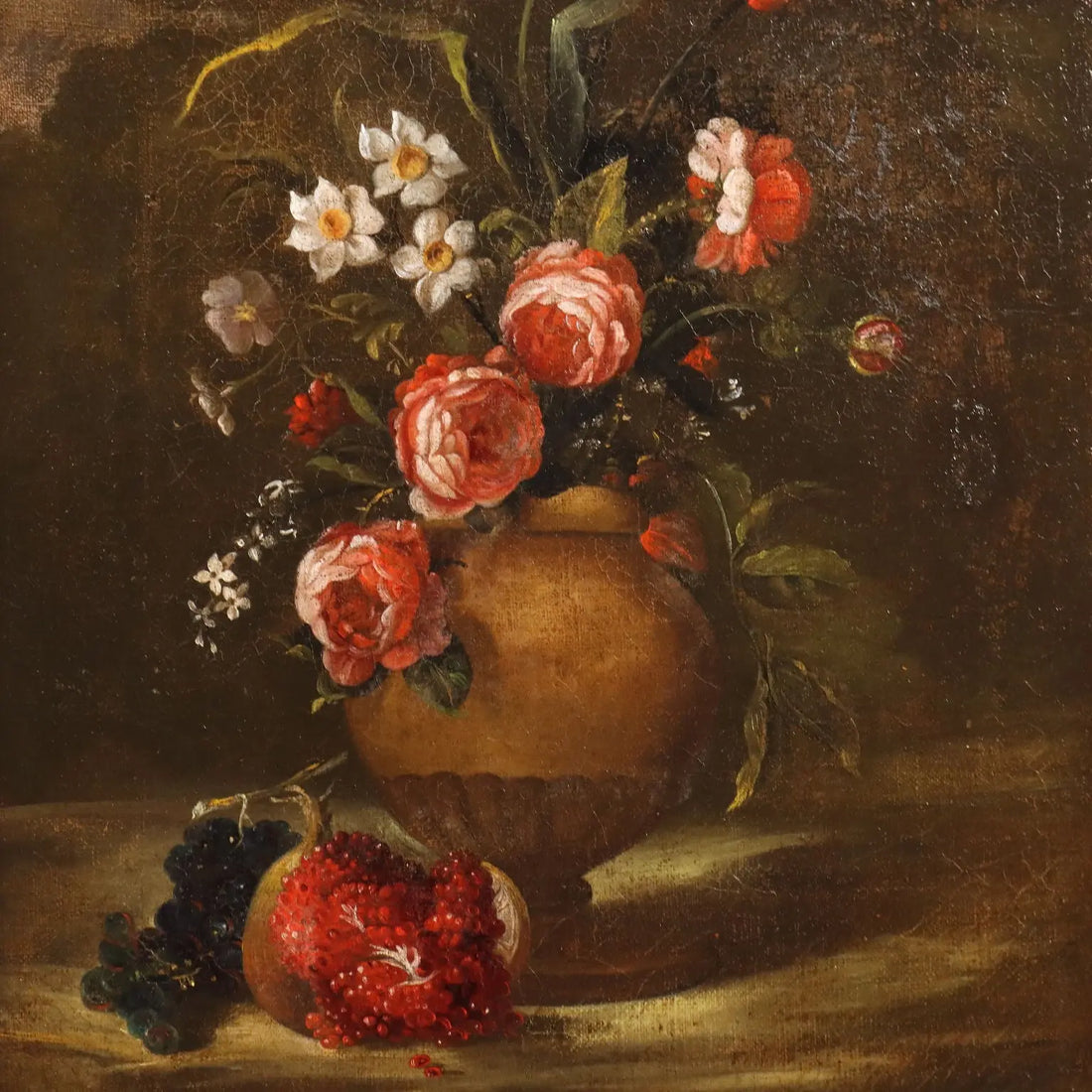 Antique Painting Still Life and Flowers Oil on Canvas XVIII Century | Art | Antique Painting