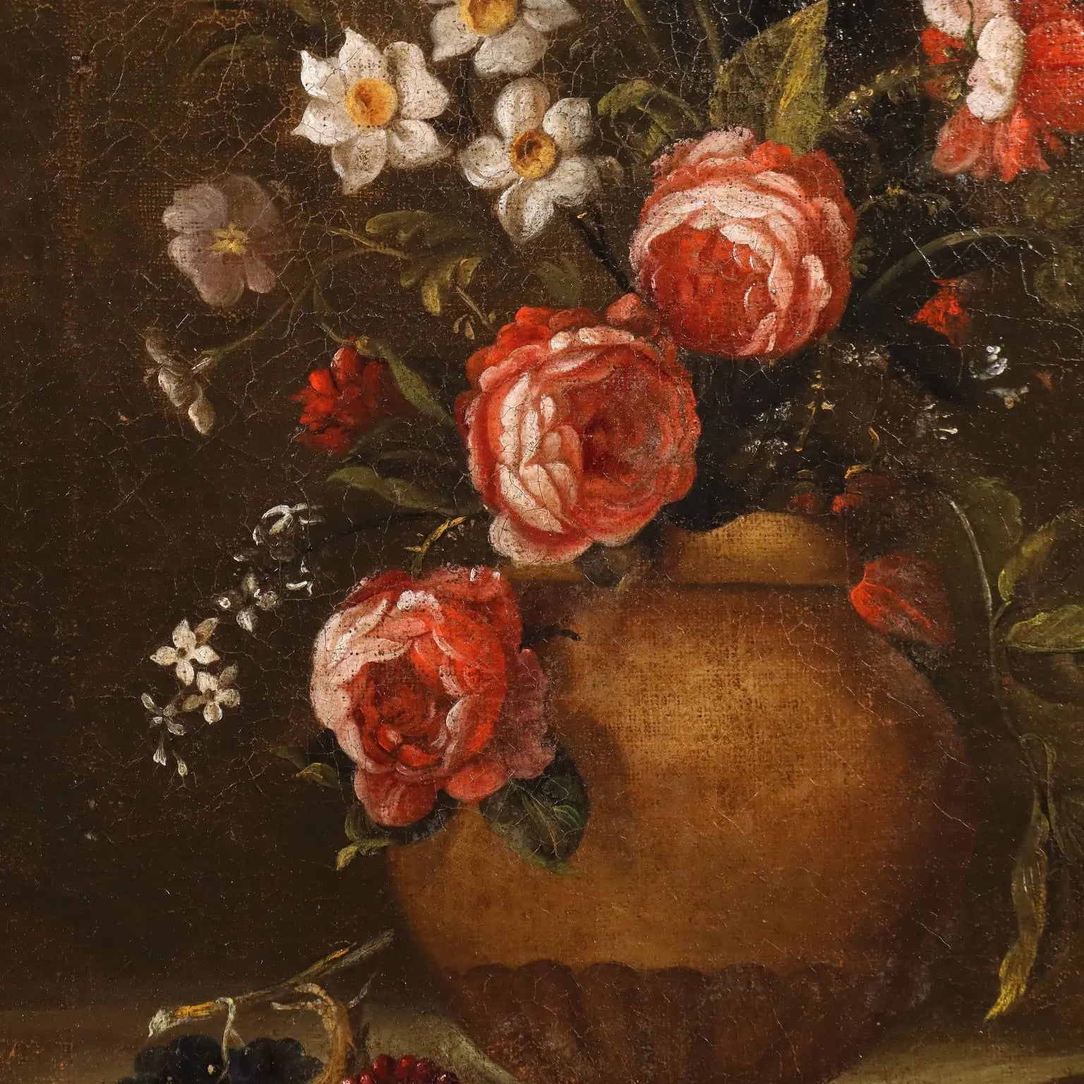Antique Painting Still Life and Flowers Oil on Canvas XVIII Century | Art | Antique Painting