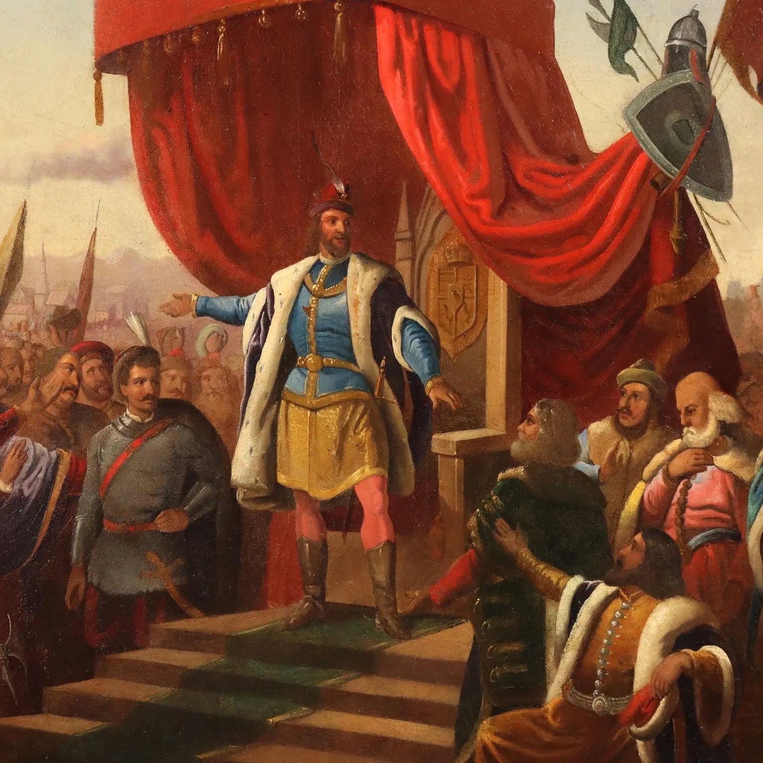 Antique Painting Historical Subject Oil on Canvas Europe XIX Century | Art | Antique Painting