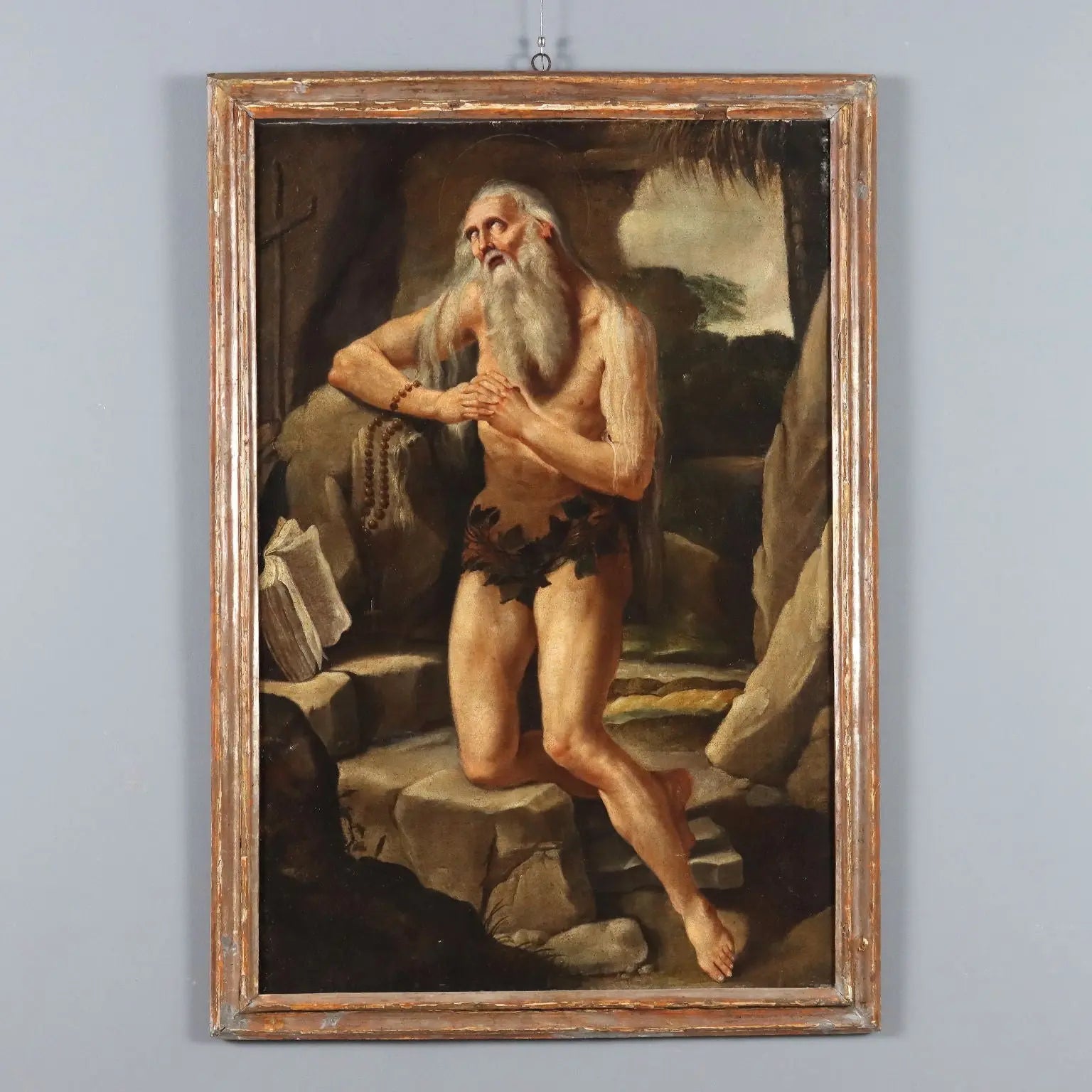 Antique Painting Saint Onophrius the Penitent Oil on Canvas '600 | Art | Antique Painting