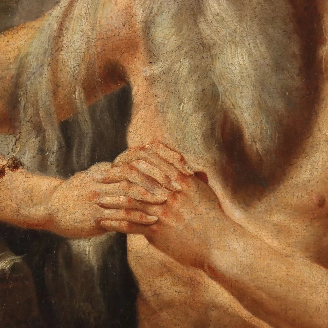 Antique Painting Saint Onophrius the Penitent Oil on Canvas '600 | Art | Antique Painting