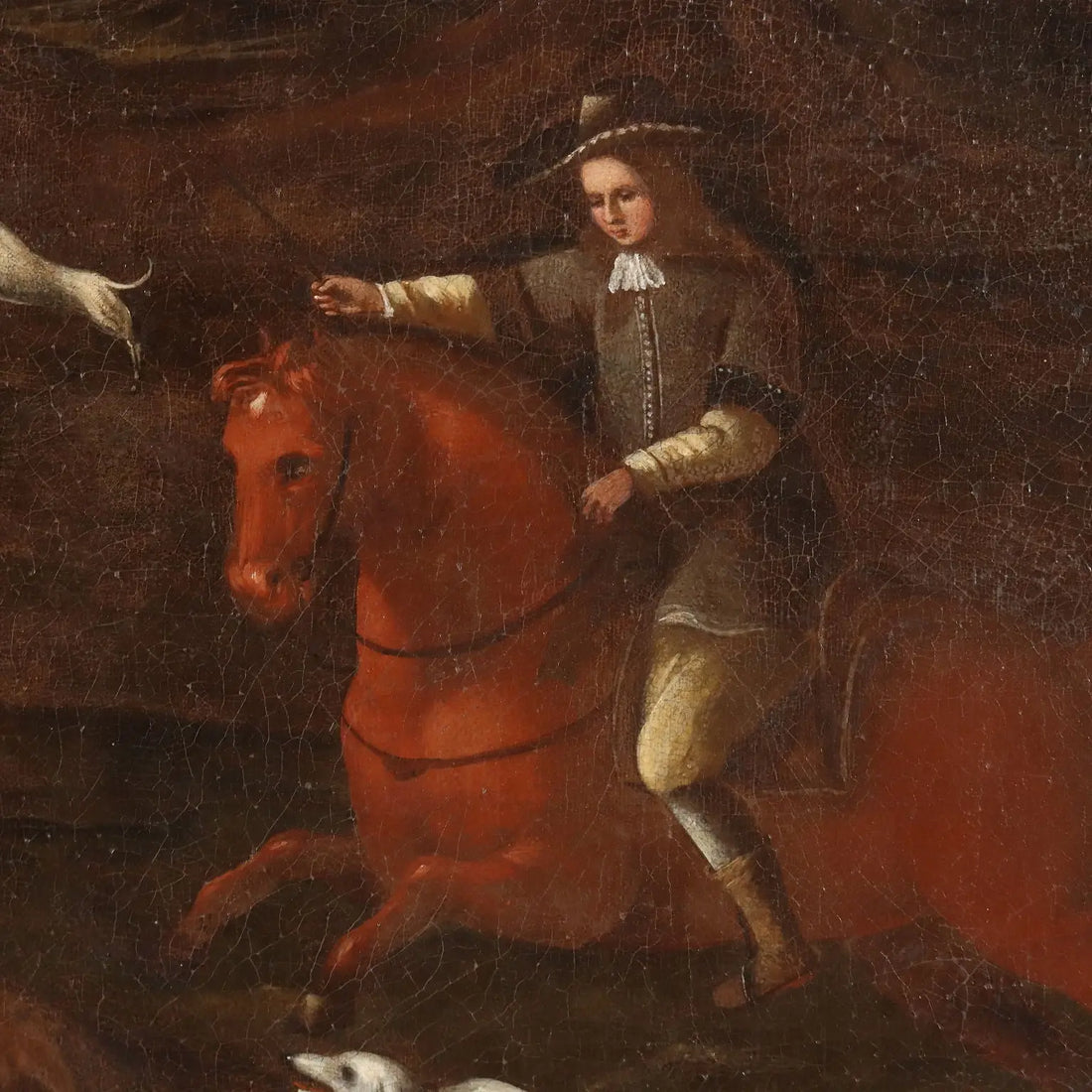 Antique Painting Hunting Scene Oil on Canvas Italy XVIII Century | Art | Antique Painting