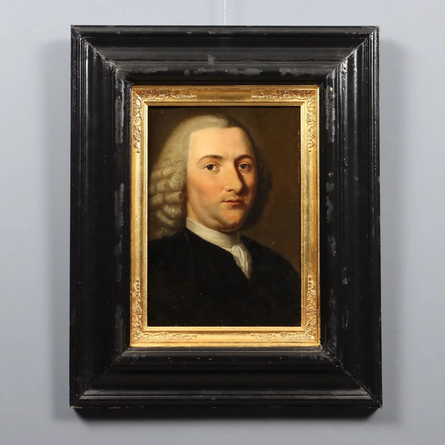 Antique Painting Portrait of Petrus Camper Oil on Hardboard '700