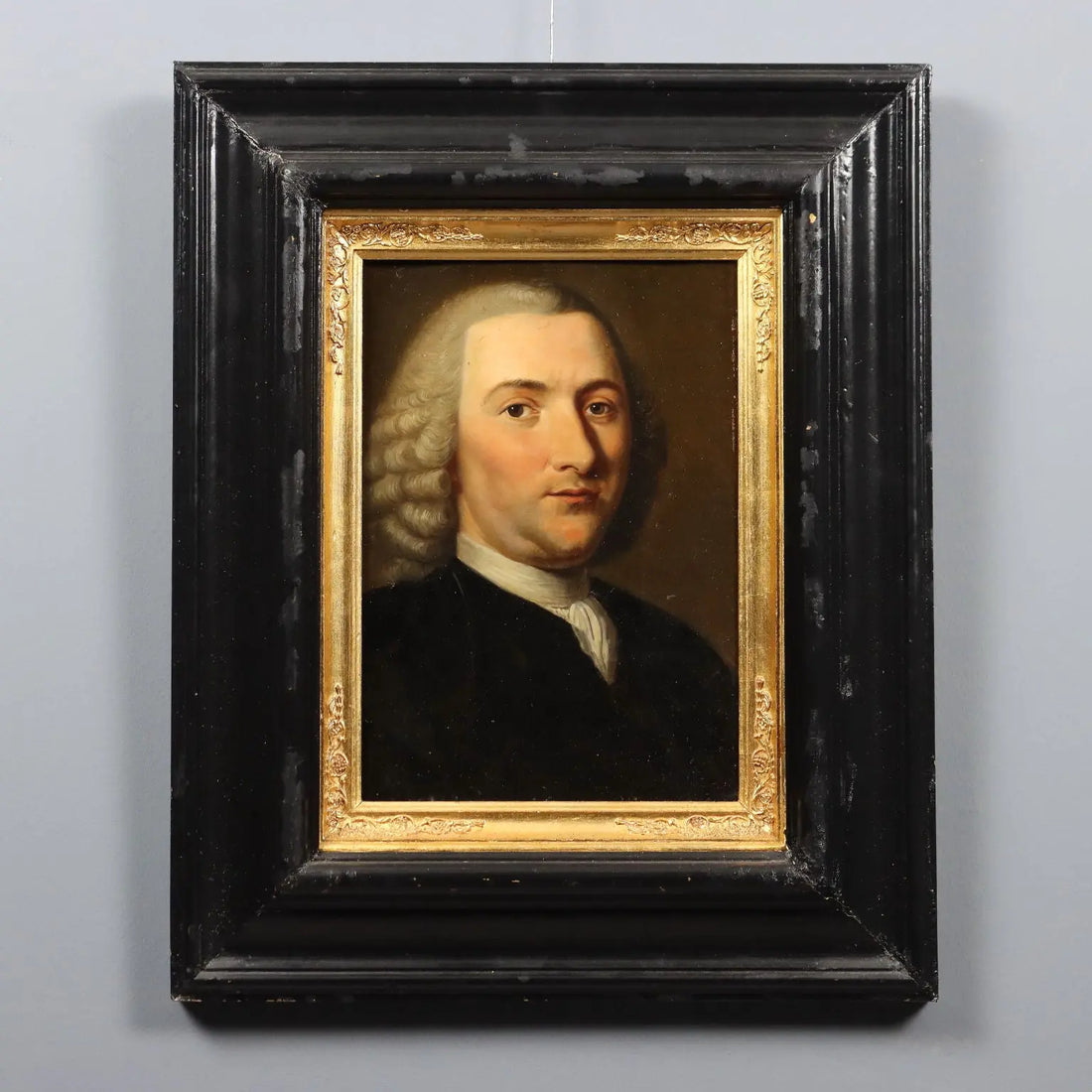 Antique Painting Portrait of Petrus Camper Oil on Hardboard '700