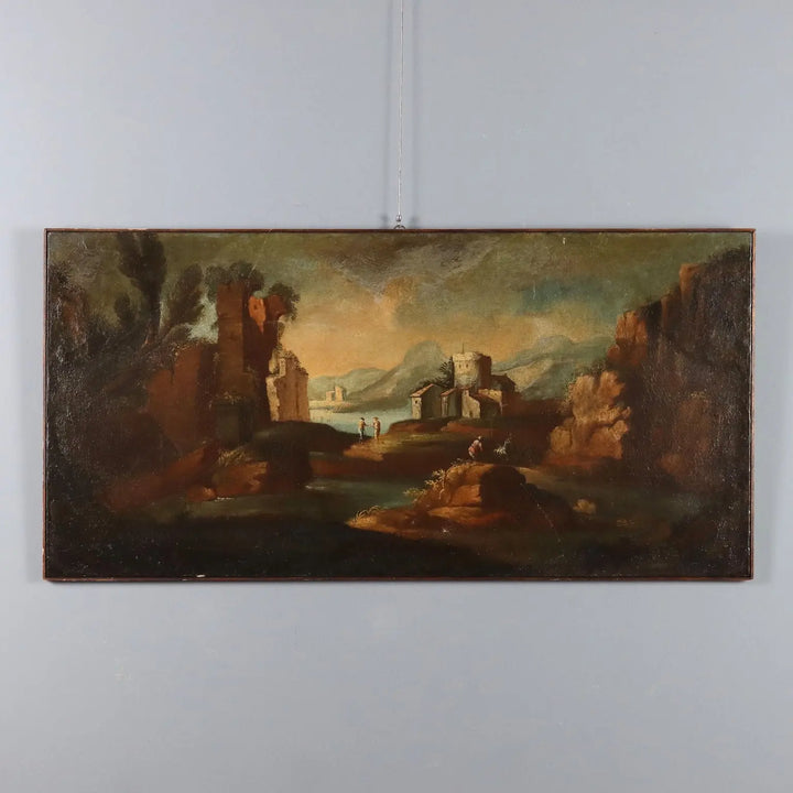 Antique Painting Landscape with Figures Oil on Canvas XVIII Century | Art | Antique Painting