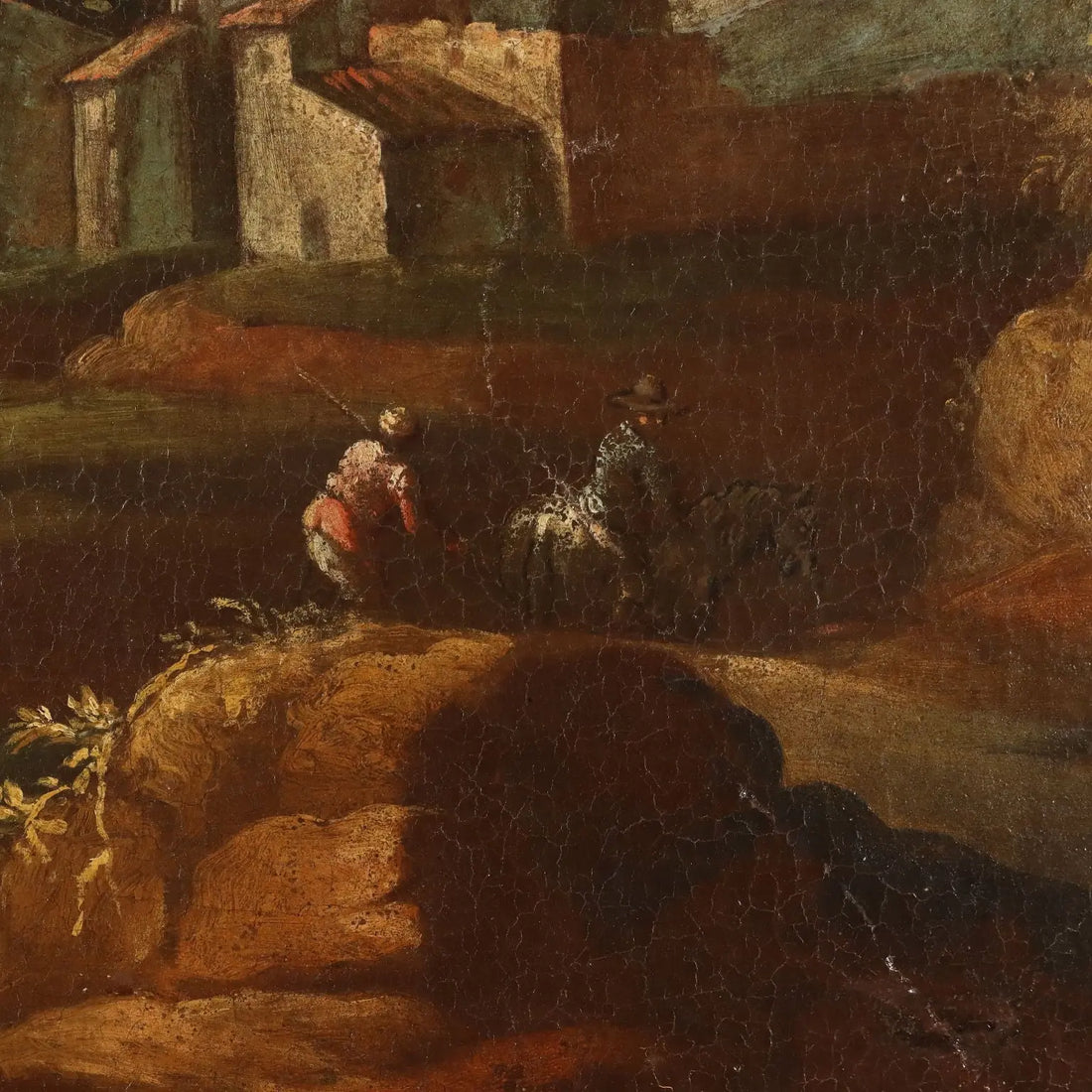 Antique Painting Landscape with Figures Oil on Canvas XVIII Century | Art | Antique Painting