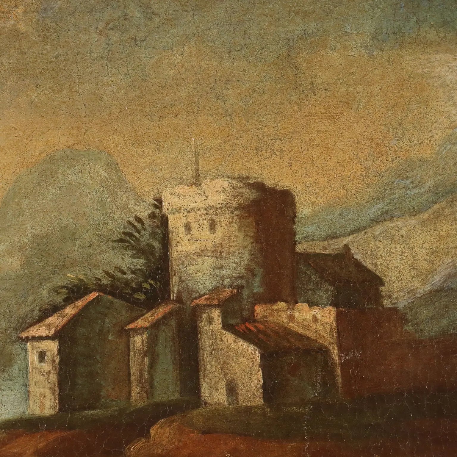 Antique Painting Landscape with Figures Oil on Canvas XVIII Century | Art | Antique Painting
