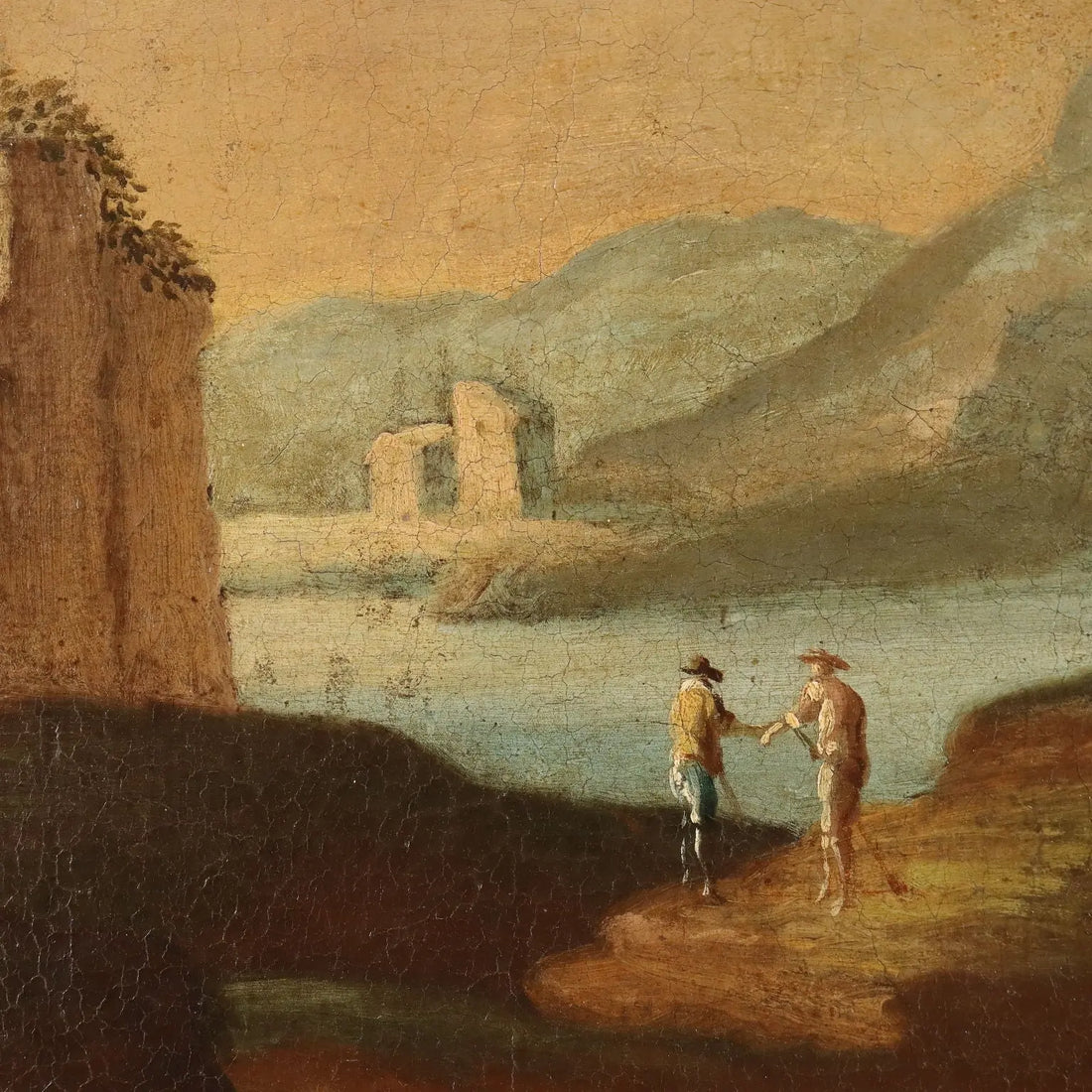 Antique Painting Landscape with Figures Oil on Canvas XVIII Century | Art | Antique Painting