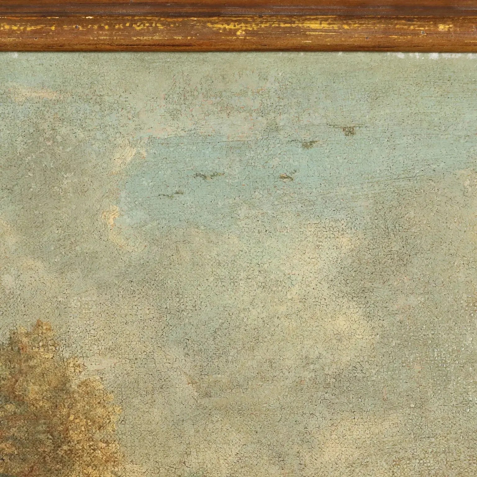 Antique Painting Landscape with Figures Oil on Canvas '700