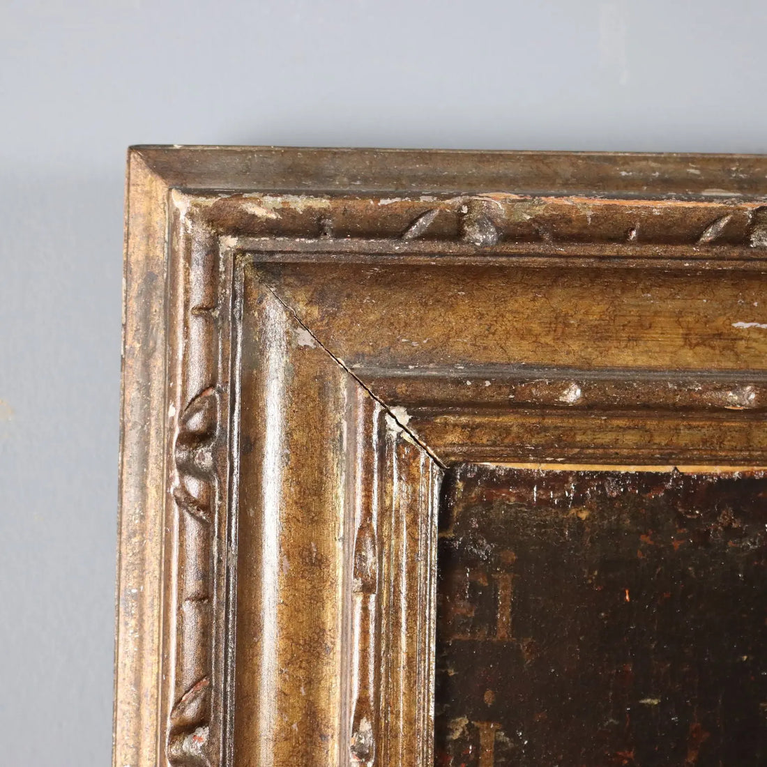 Antique Painting Virgin Mary with Child Oil on Canvas XVIII Century