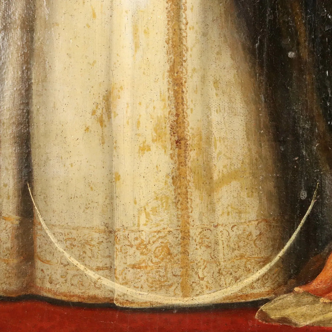 Antique Painting Virgin Mary Oil on Canvas Italy XVIII Century