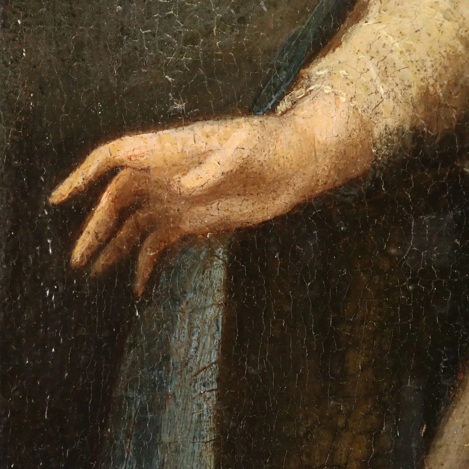 Antique Painting Virgin Mary Oil on Canvas Italy XVIII Century