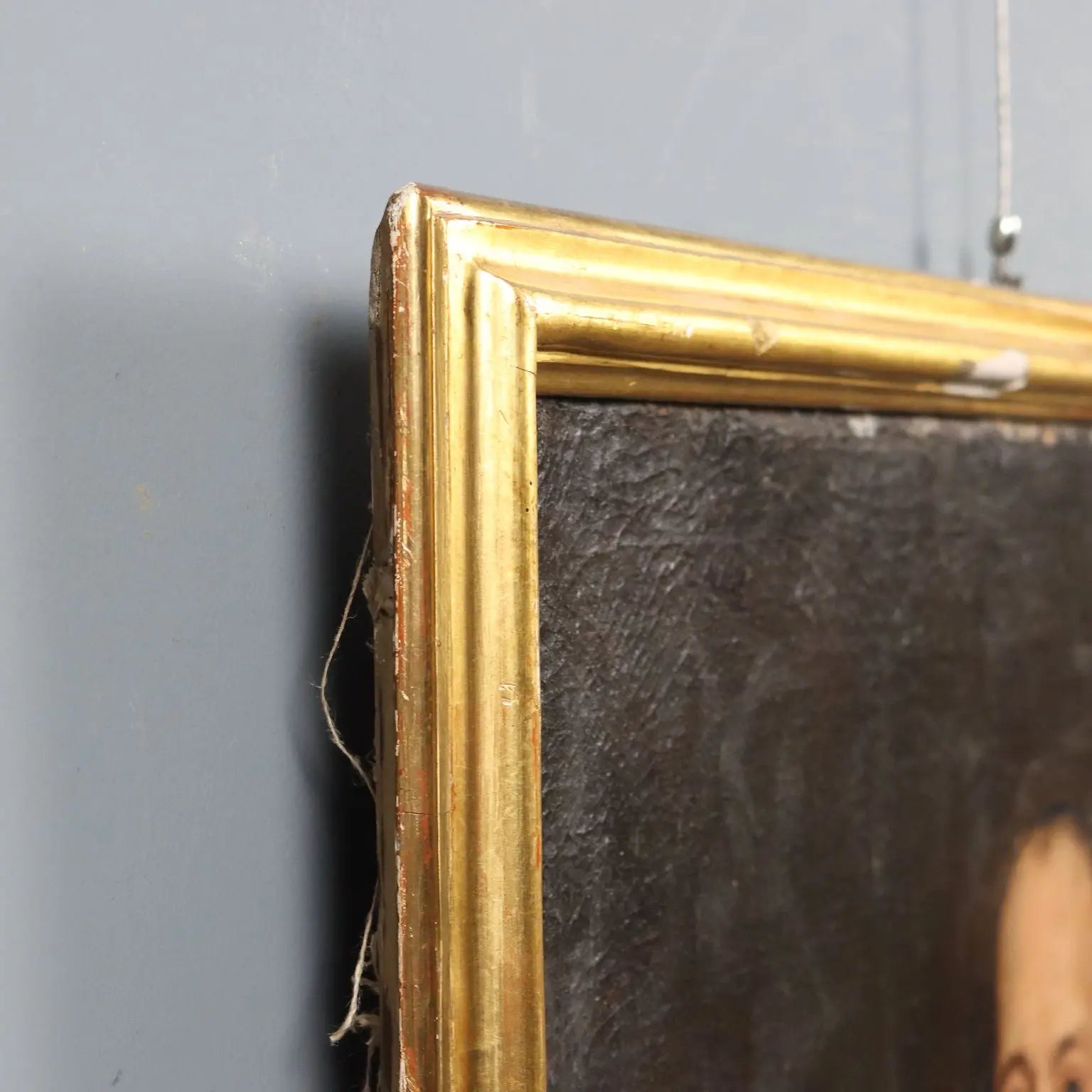 Antique Painting Portrait of a Clergy Man Oil on Canvas XVIII Century