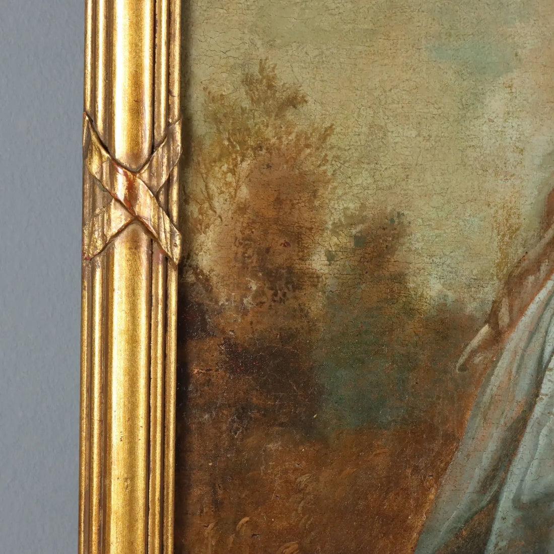 Antique Painting Love Concert in the Park Oil on Canvas XVIII Century