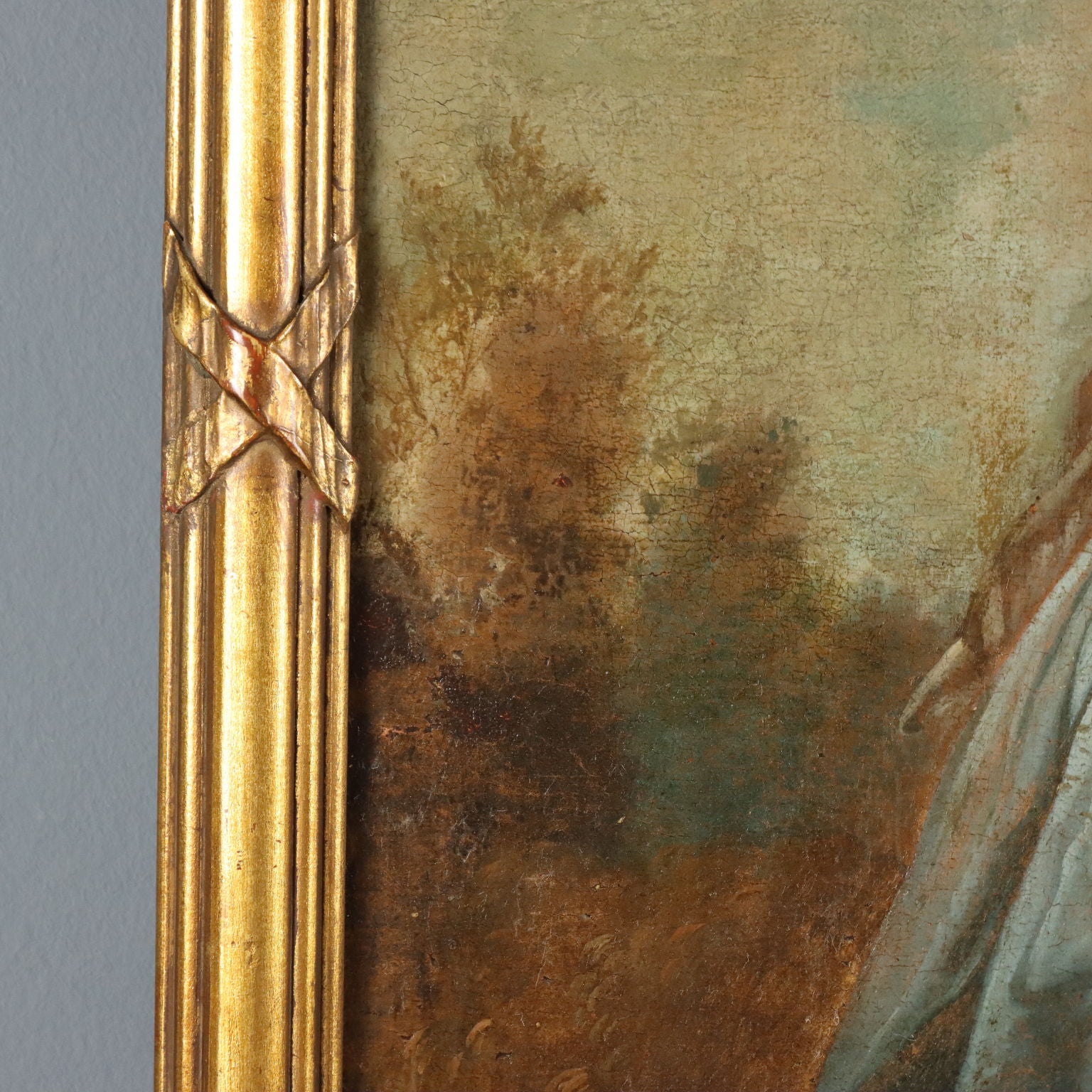 Antique Painting Love Concert in the Park Oil on Canvas XVIII Century