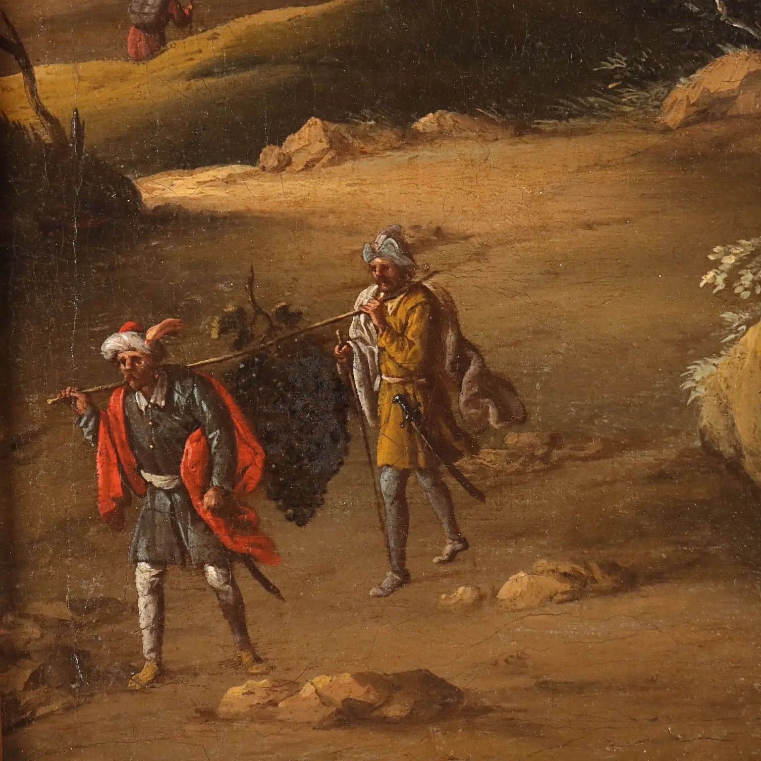 Antique Painting Landscape Oil on Canvas Italy XVIII Century