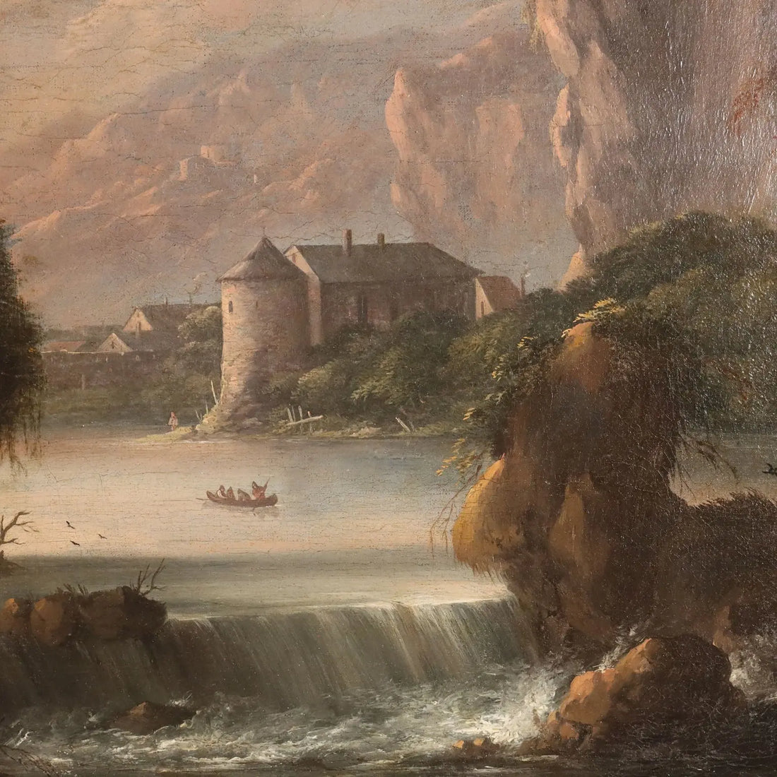 Antique Painting Landscape Oil on Canvas Italy XVIII Century