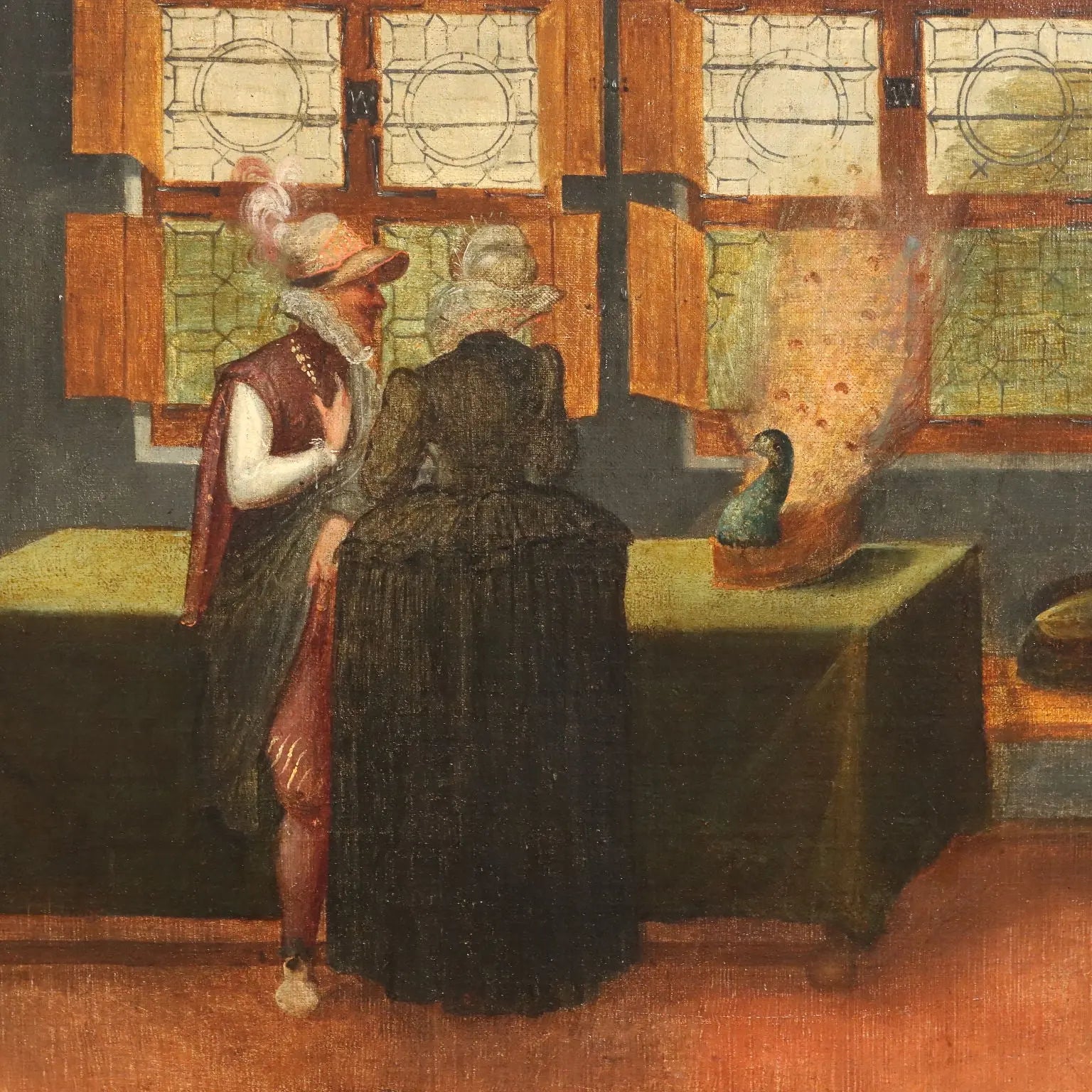 Antique Painting Kitchen Scene Oil on Canvas Flemish School