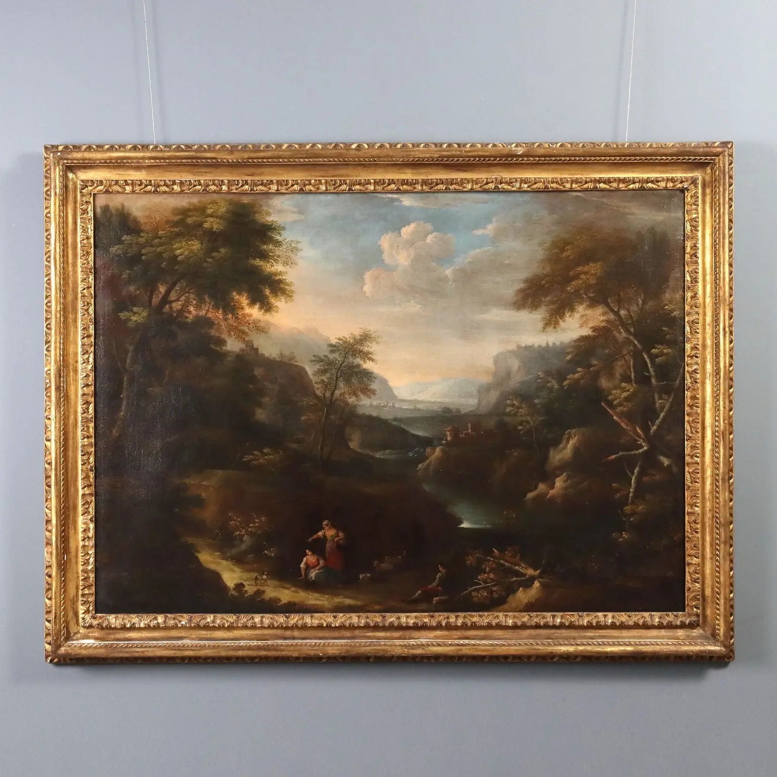Antique Painting Venetian Landscape Attr. To Bartolomeo Pedon '700