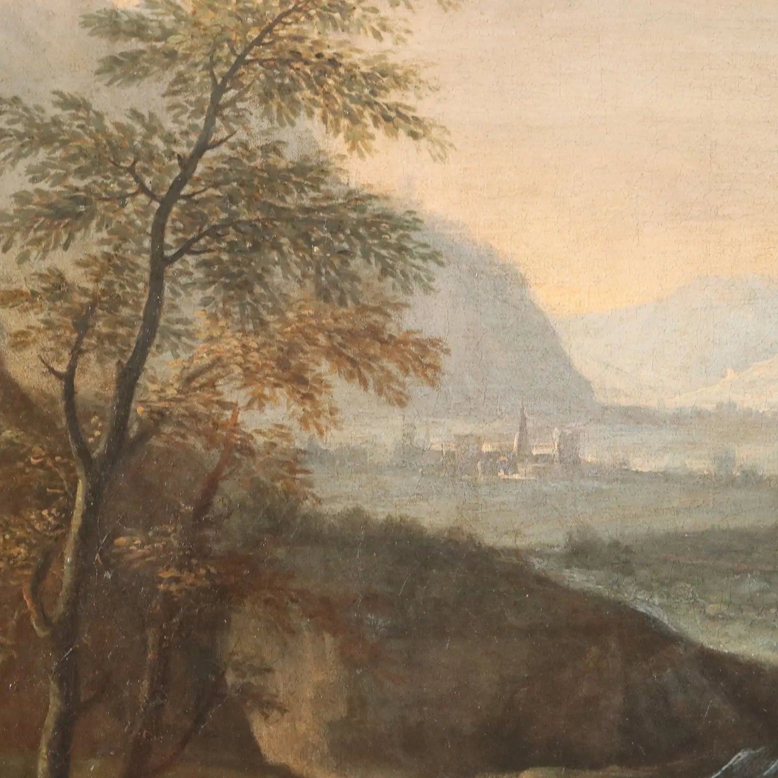 Antique Painting Venetian Landscape Attr. To Bartolomeo Pedon '700