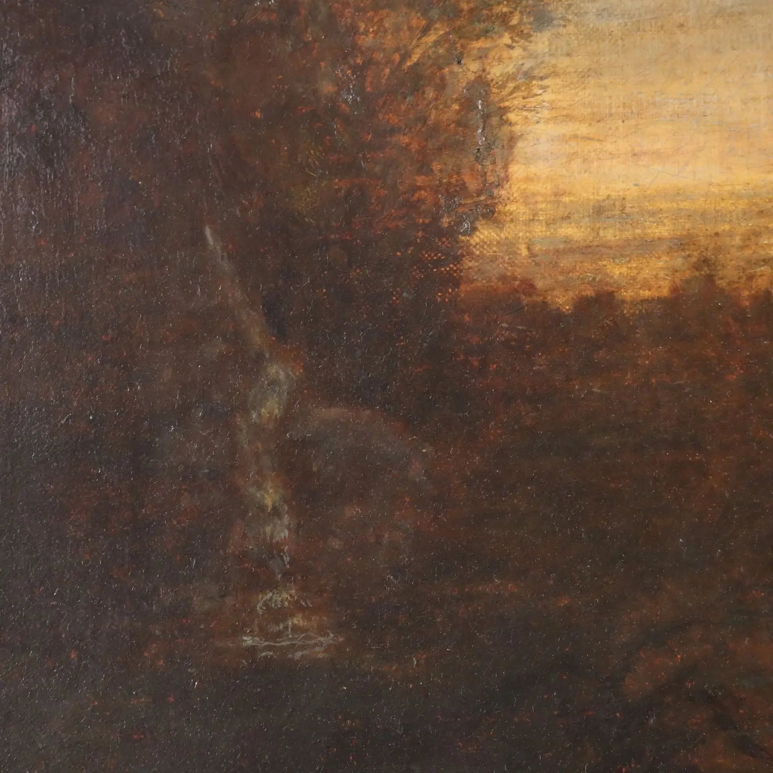 Antique Painting Landscape with Figures Oil on Canvas XVIII Century