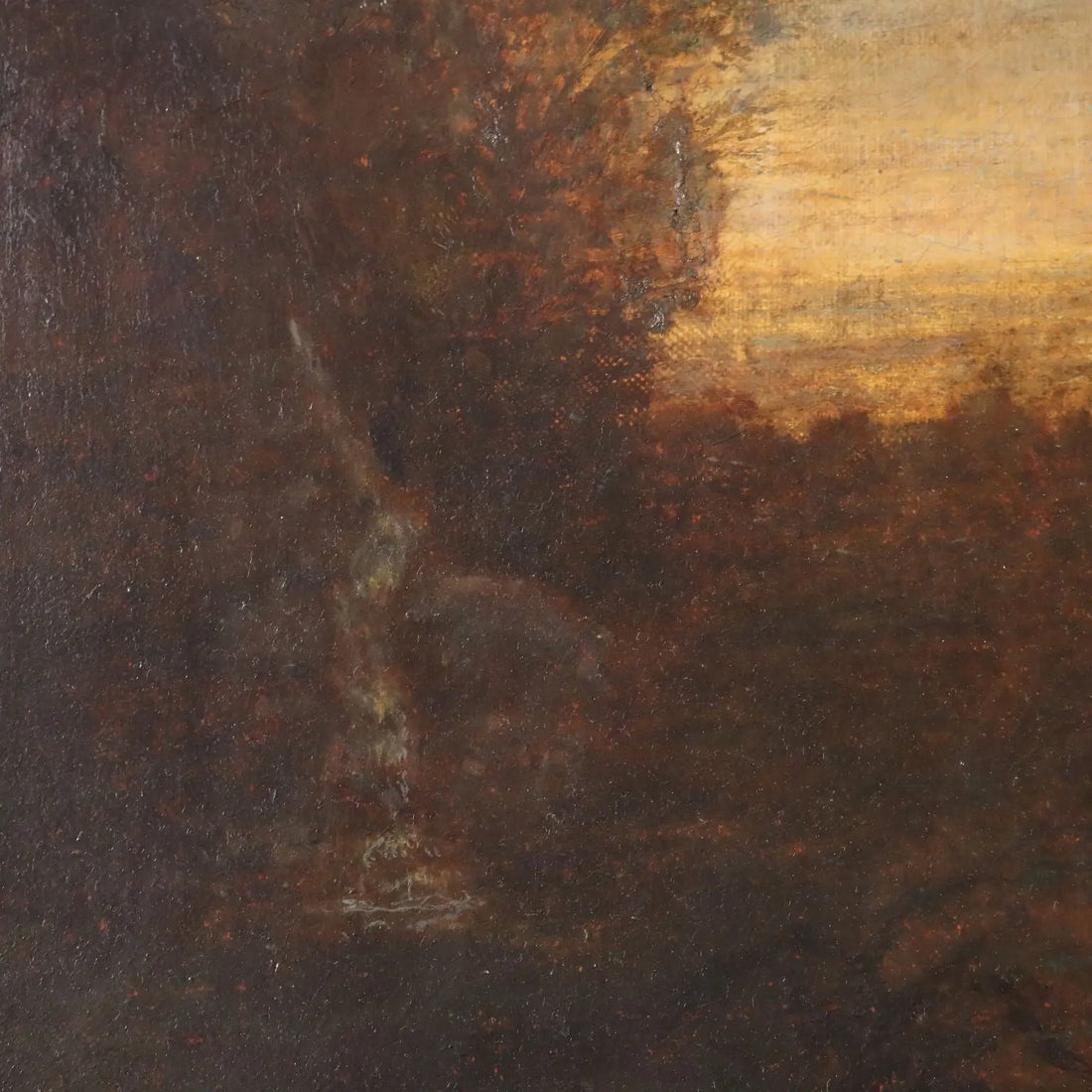Antique Painting Landscape with Figures Oil on Canvas XVIII Century