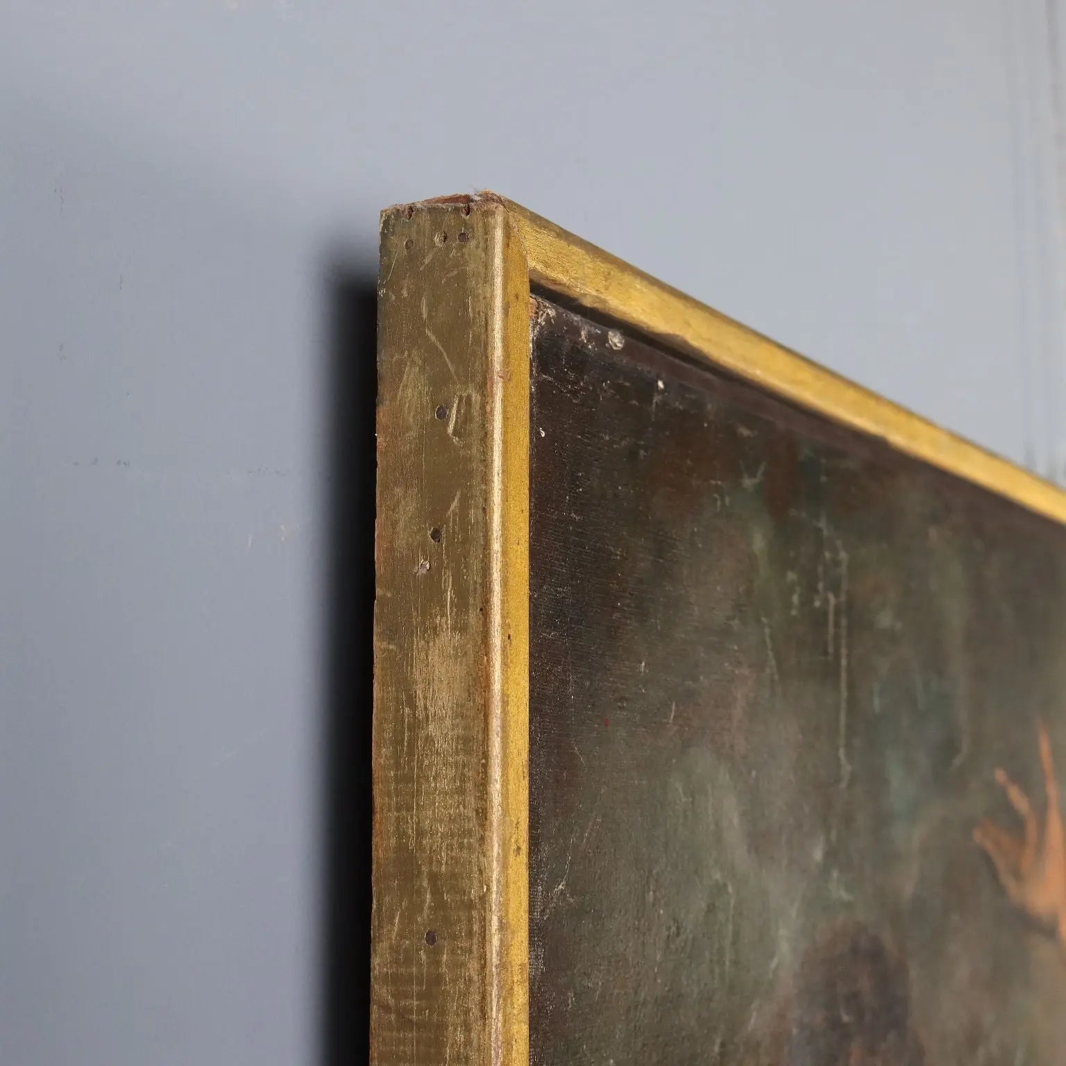Antique Painting The Dead Christ Oil on Canvas XVIII Century