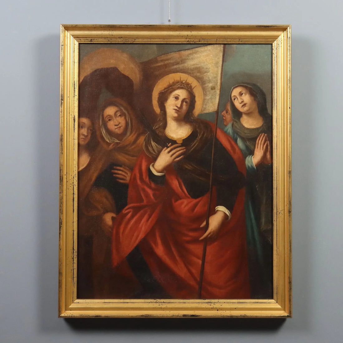 Antique Painting Portrait of Saint Ursula Italy XVII-XVIII Century