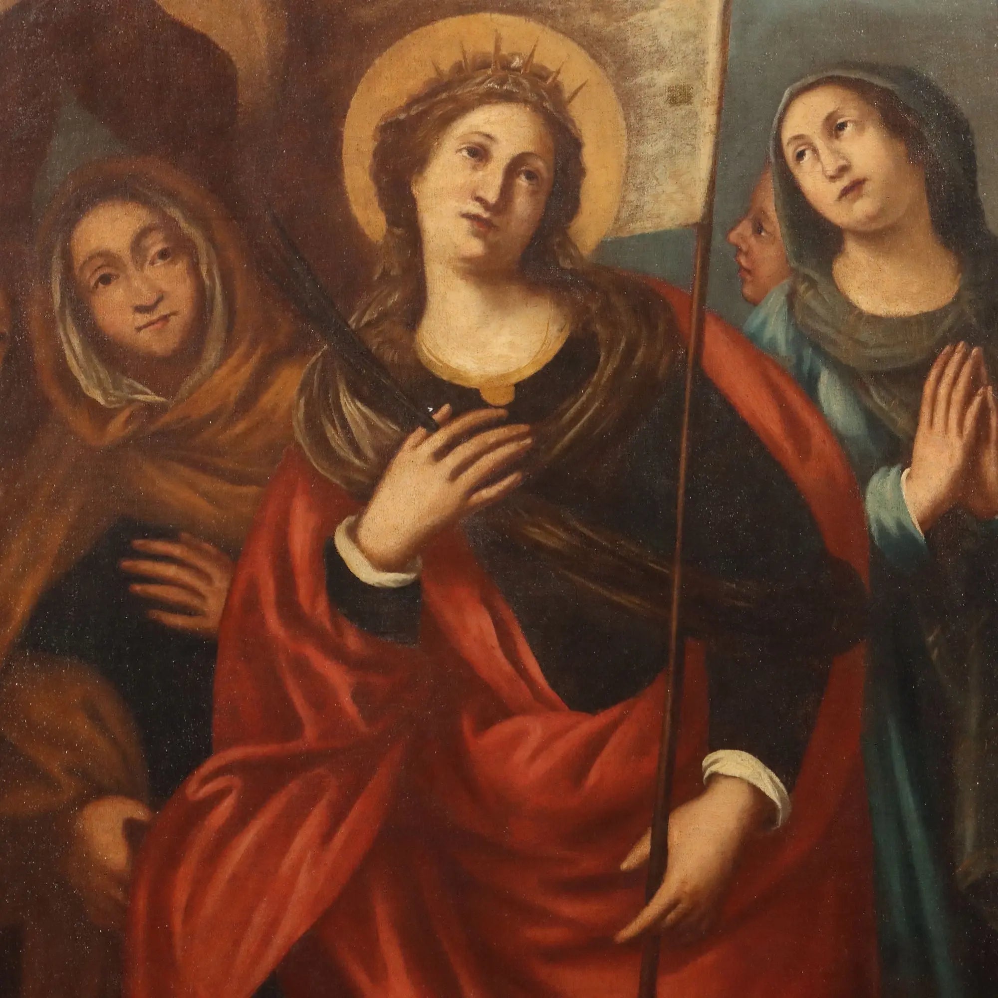 Antique Painting Portrait of Saint Ursula Italy XVII-XVIII Century