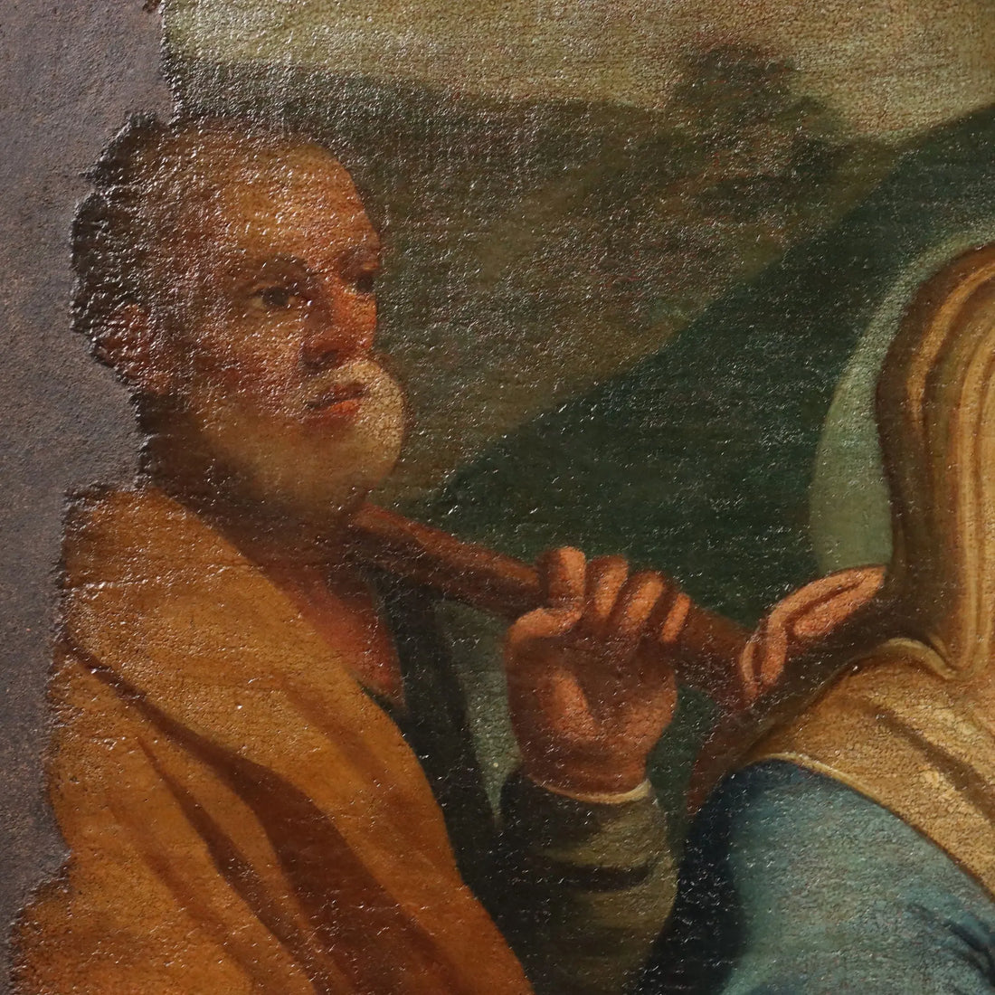 Antique Painting The Visitation Oil on Canvas XVII-XVIII Century